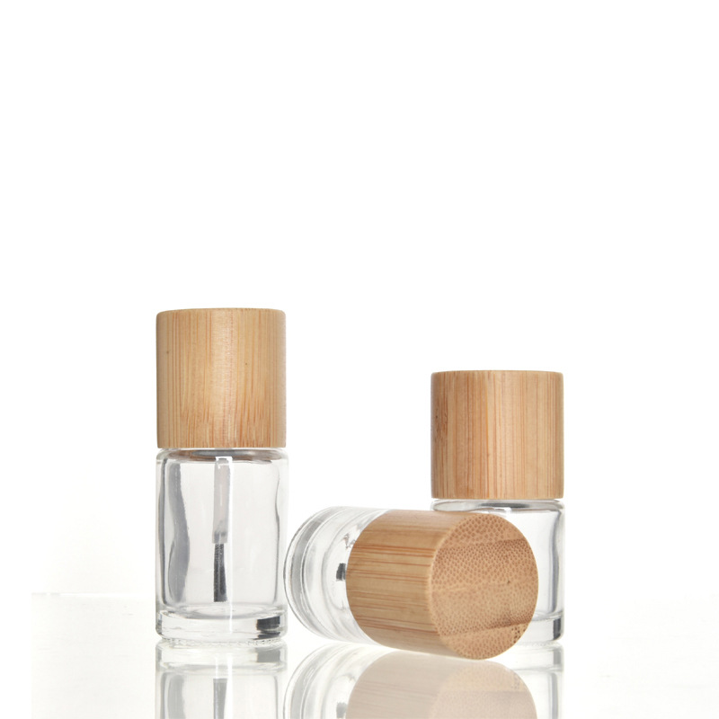 Reusable New Custom Empty 15ml Round Glass Gel Nail Polish Bottles With Bamboo Wood Top Cap Brush Reusable New Custom Empty 15ml Round Glass Gel Nail Polish Bottles With Bamboo Wood Top Cap Brush