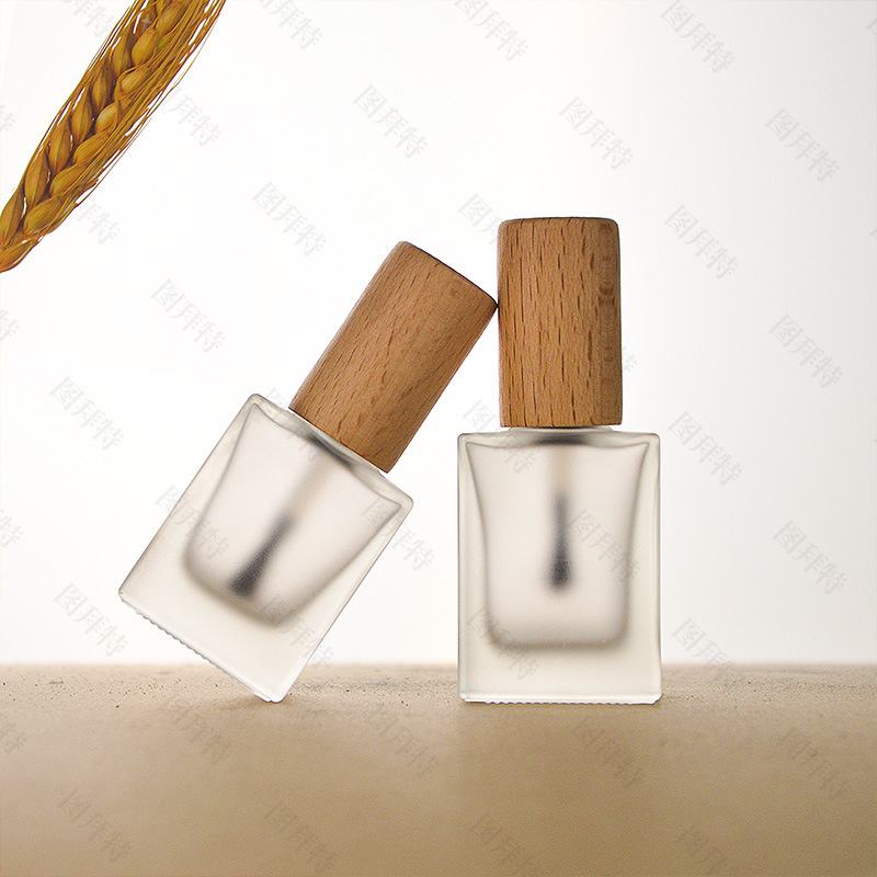 Custom High Quality Empty Reusable 10ml Cylinder Glass Gel Nail Polish Bottles with Bamboo Cap Custom High Quality Empty Reusable 10ml Cylinder Glass Gel Nail Polish Bottles with Bamboo Cap