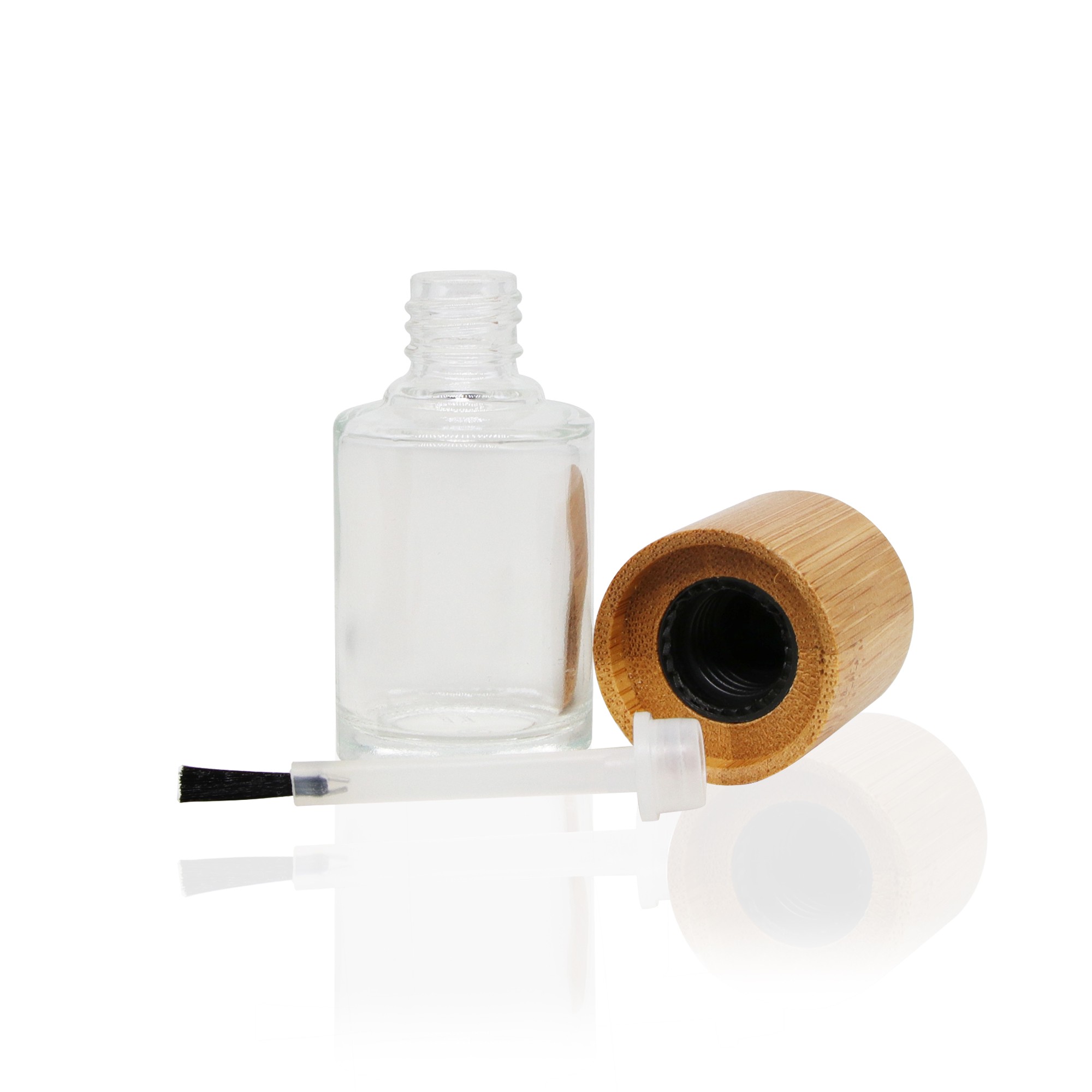 Reusable New Custom Empty 15ml Round Glass Gel Nail Polish Bottles With Bamboo Wood Top Cap Brush Reusable New Custom Empty 15ml Round Glass Gel Nail Polish Bottles With Bamboo Wood Top Cap Brush