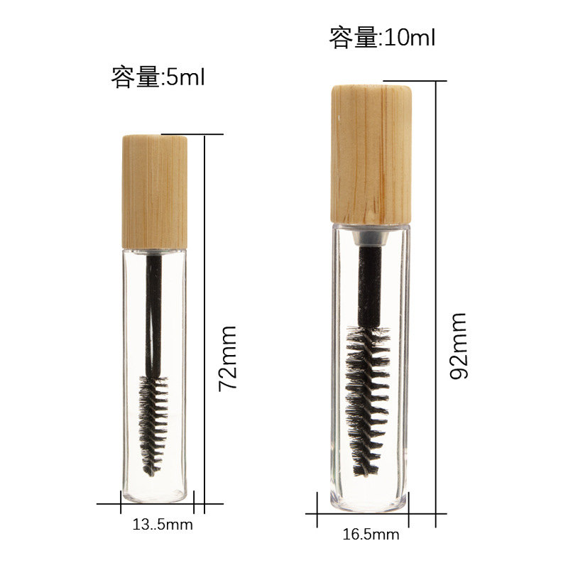 Eco Friendly Bamboo Cap 10ml Eyelash Serum Packaging Tube Clear Plastic Cosmetic Container Screw Top Empty Mascara Bottle Eco Friendly Bamboo Cap 10ml Eyelash Serum Packaging Tube Clear Plastic Cosmetic Container Screw Top Empty Mascara Bottle