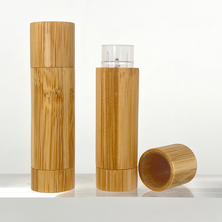 Eco Friendly Bamboo Cosmetic Lip Balm Packaging Empty Refillable Lip Balm Tube With Customize Logo Engraving Eco Friendly Bamboo Cosmetic Lip Balm Packaging Empty Refillable Lip Balm Tube With Customize Logo Engraving