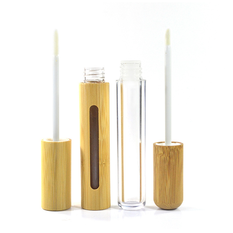 Full Bamboo 7ml 10ml Matte Empty Plastic Lip Gloss Packaging Lipgloss Tube Custom Logo Wholesale Lip Gloss Tube