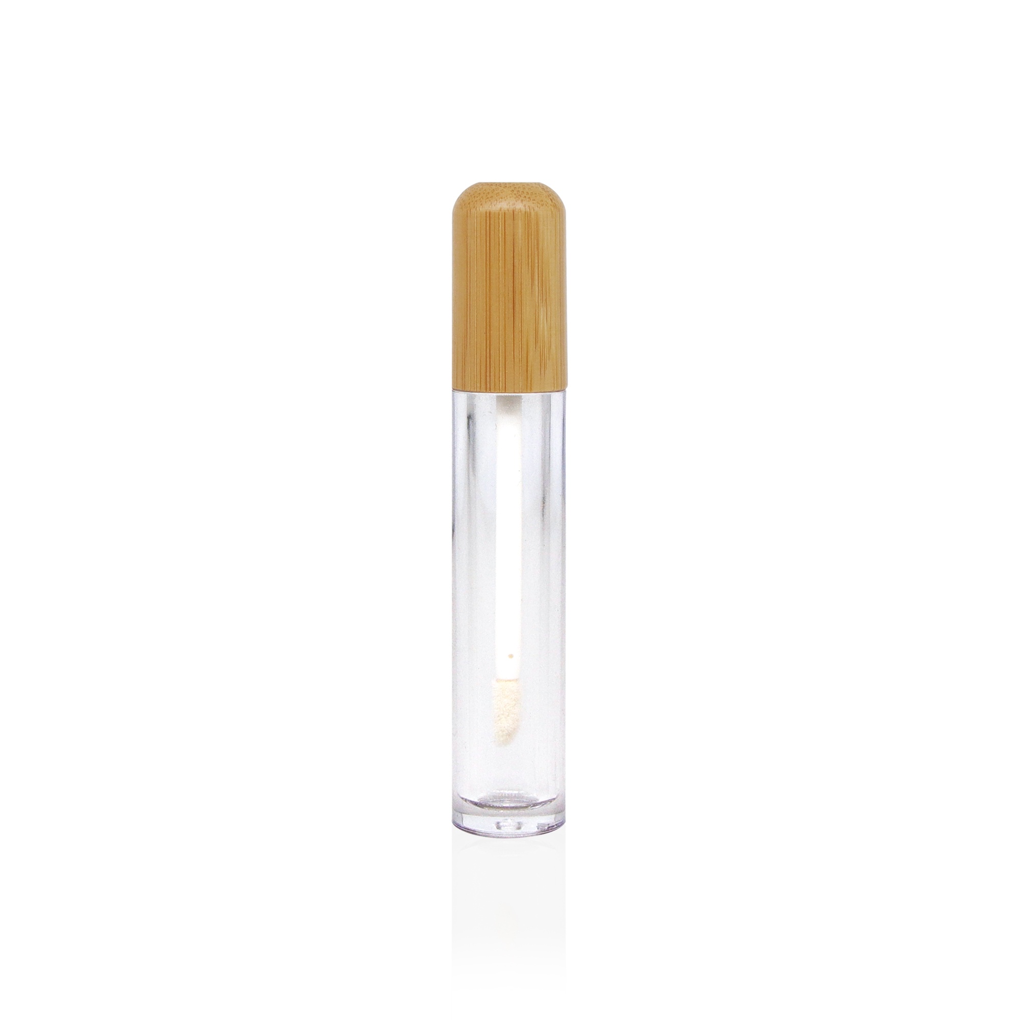 Wholesale 7ml 10ml Empty clear Lip Gloss Tube Glass Bottle Cylindrical Bamboo Lid for Personal Care Packaging Wholesale 7ml 10ml Empty clear Lip Gloss Tube Glass Bottle Cylindrical Bamboo Lid for Personal Care Packaging