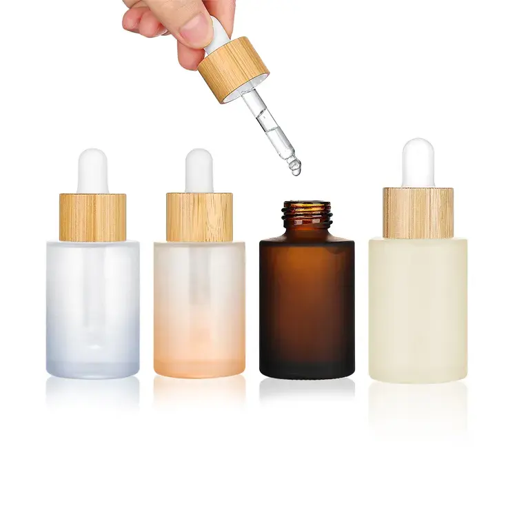 Wholesale Custom 10ml Bamboo Dropper Essence Bottle clear Frosted Glass Essential Oil Bottle Wholesale Custom 10ml Bamboo Dropper Essence Bottle clear Frosted Glass Essential Oil Bottle