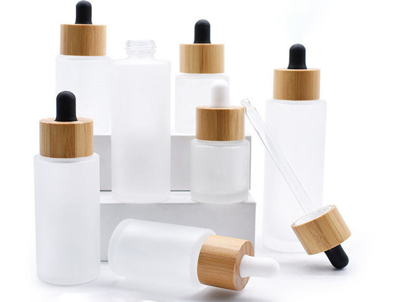 Wholesale Custom 10ml Bamboo Dropper Essence Bottle clear Frosted Glass Essential Oil Bottle Wholesale Custom 10ml Bamboo Dropper Essence Bottle clear Frosted Glass Essential Oil Bottle