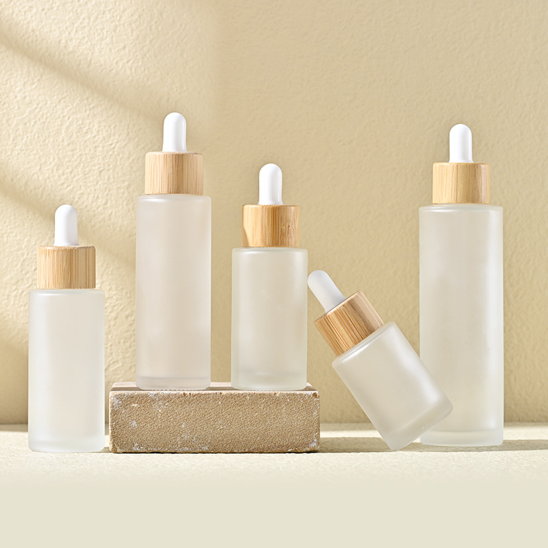 Wholesale Custom 10ml Bamboo Dropper Essence Bottle clear Frosted Glass Essential Oil Bottle Wholesale Custom 10ml Bamboo Dropper Essence Bottle clear Frosted Glass Essential Oil Bottle