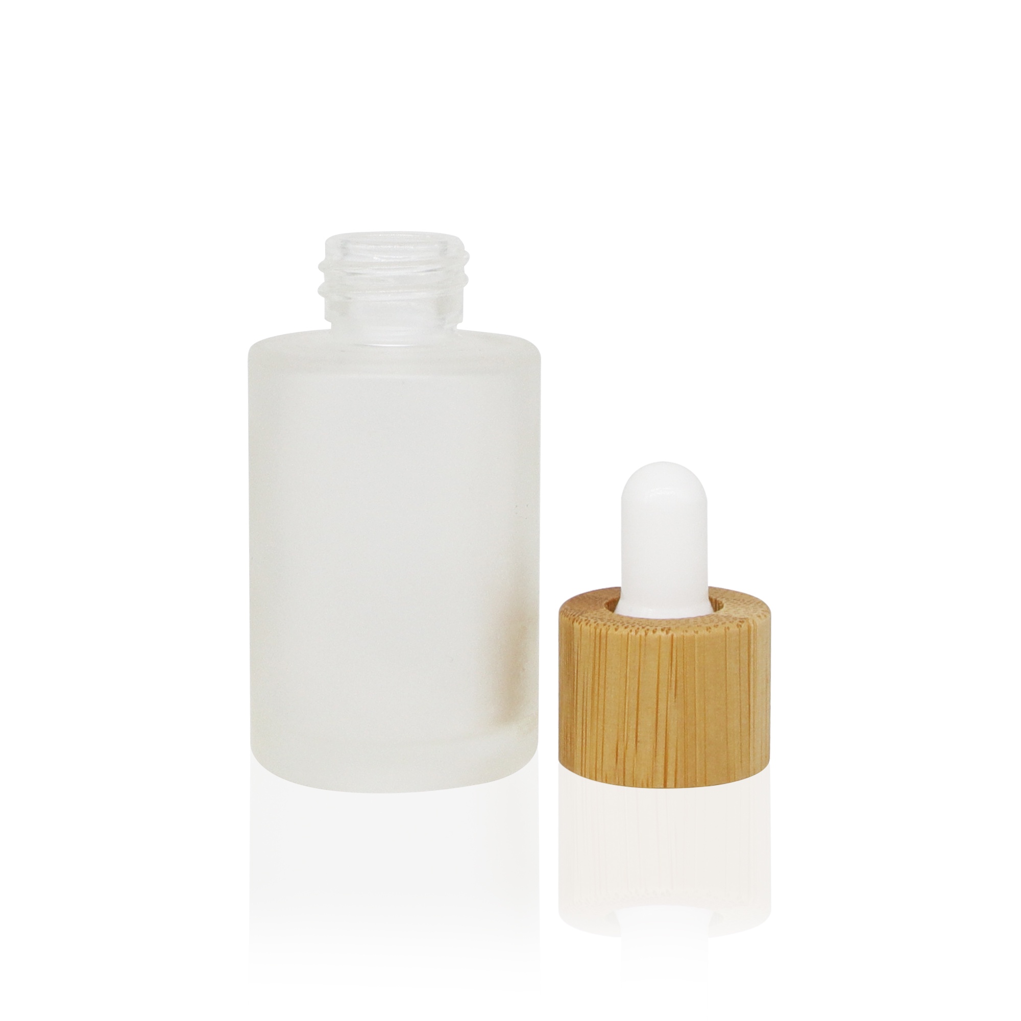30ml Eco-Friendly Frosted Glass Cosmetic Jar with Natural Bamboo Cap for Face Cream and Skincare Packaging 30ml Eco-Friendly Frosted Glass Cosmetic Jar with Natural Bamboo Cap for Face Cream and Skincare Packaging
