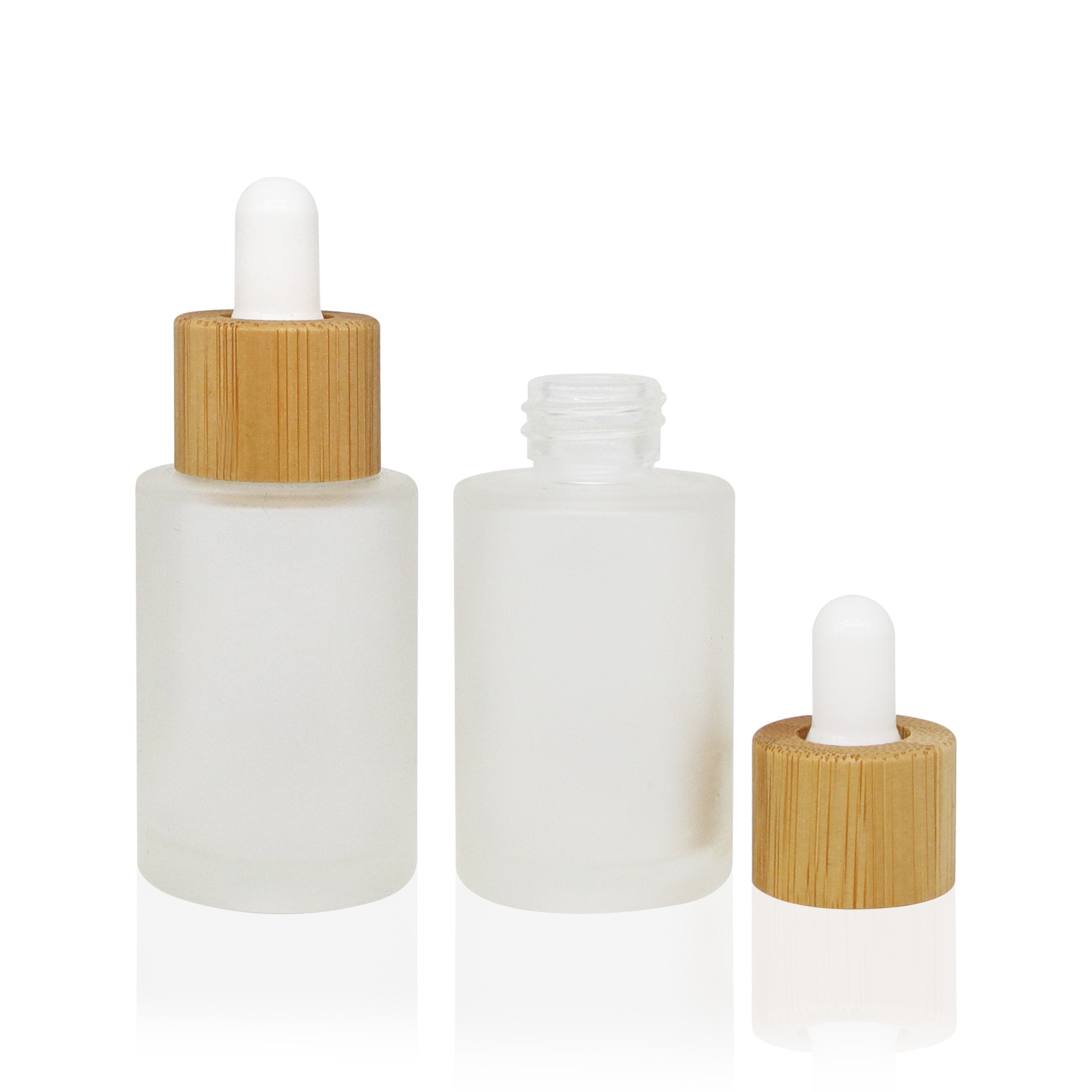 30ml Eco-Friendly Frosted Glass Cosmetic Jar with Natural Bamboo Cap for Face Cream and Skincare Packaging 30ml Eco-Friendly Frosted Glass Cosmetic Jar with Natural Bamboo Cap for Face Cream and Skincare Packaging