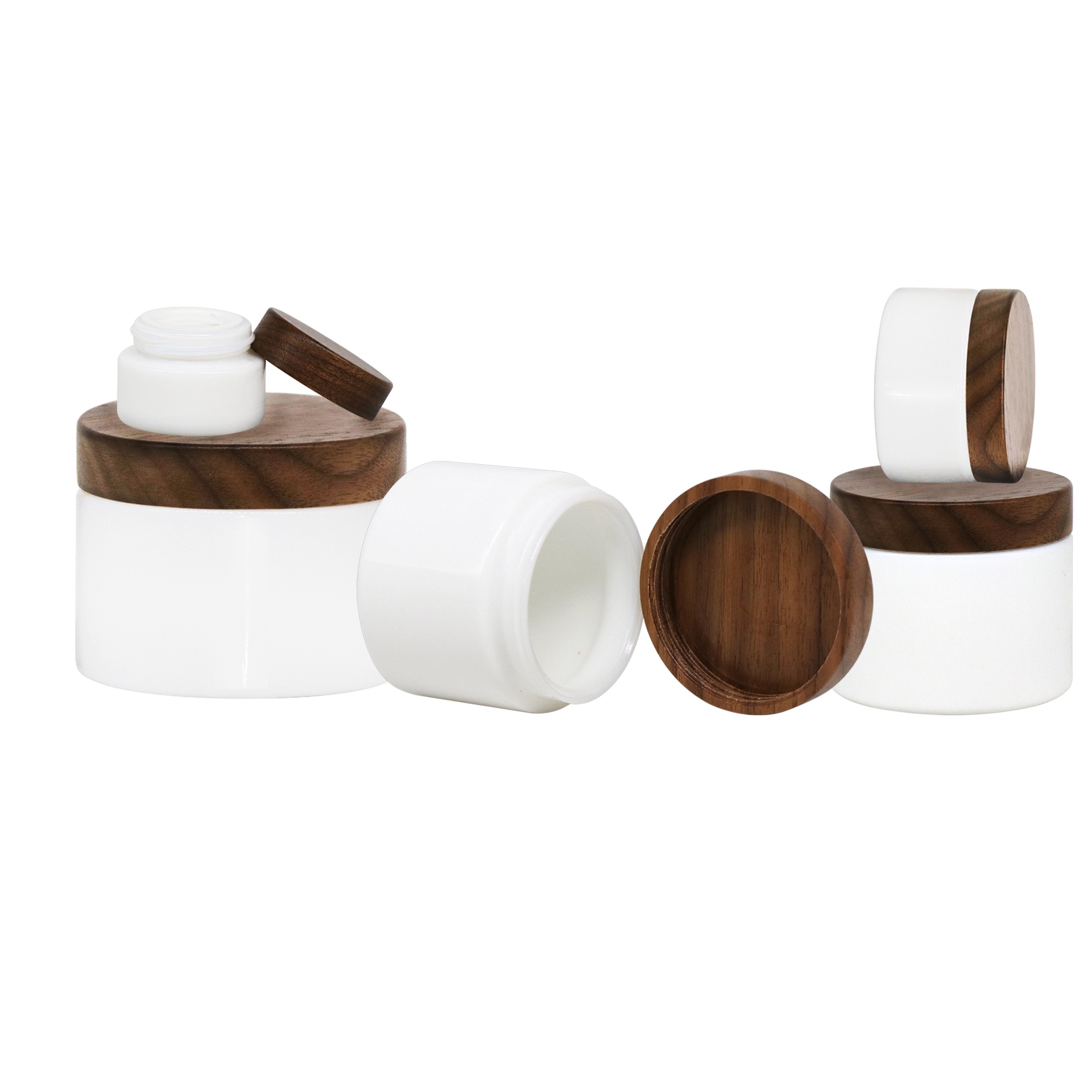 Eco-Friendly 60ml Deeper Color Wooden Cap Aluminum Cosmetic Jar Sustainable Balm & Cream Packaging Eco-Friendly 60ml Deeper Color Wooden Cap Aluminum Cosmetic Jar Sustainable Balm & Cream Packaging