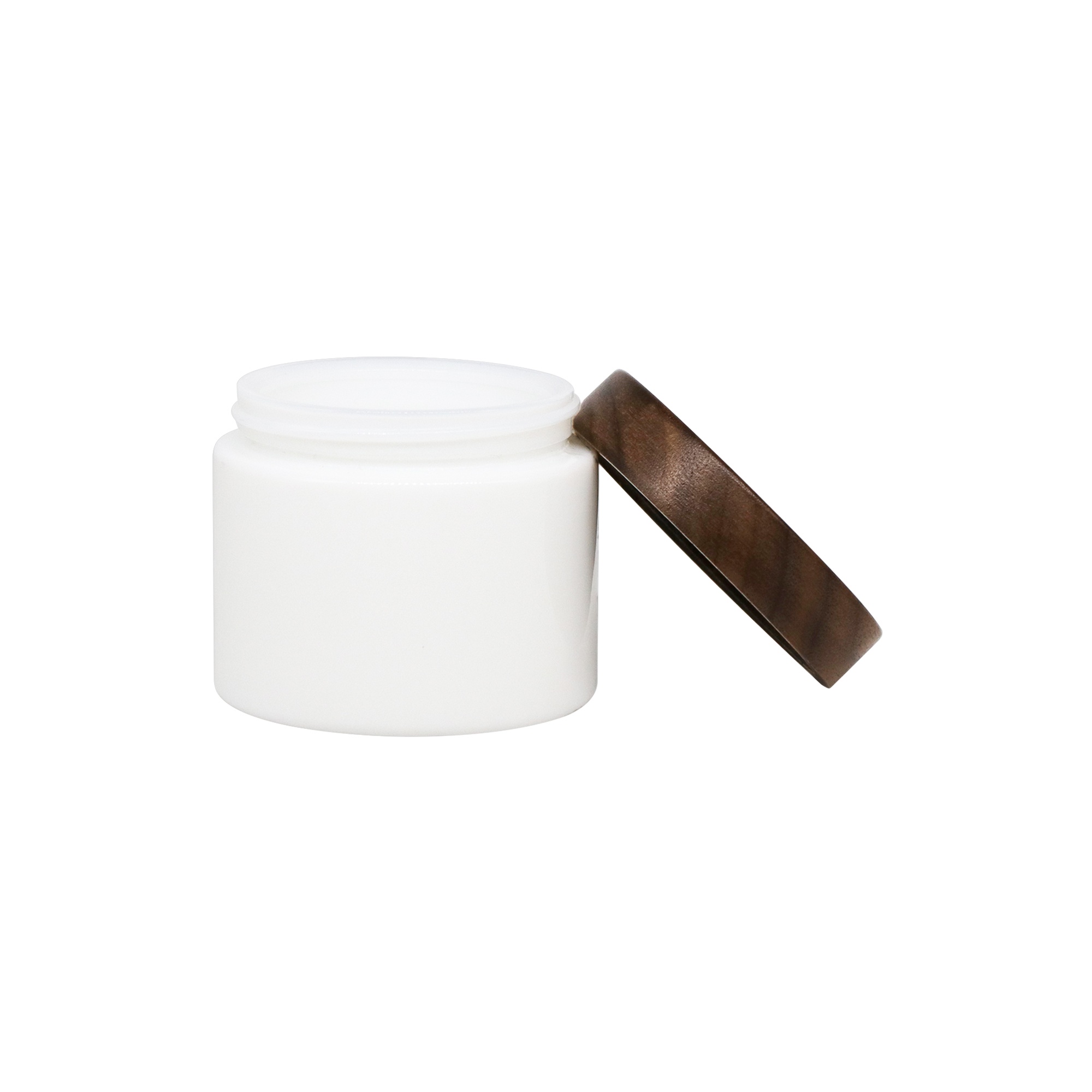 High-quality 30ml Glass Skin Care Cream Jar with Bamboo Lid Flat Shape Screw Cap for Face Cream Personal Care Packaging