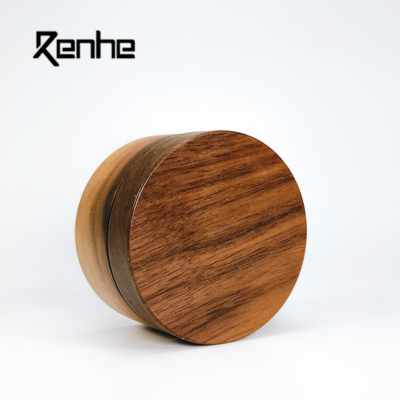 80g Black Walnut Wood Aluminum Tin Box Cosmetic Packaging Custom Luxury Wooden Metal Container for Skincare Balm OEM