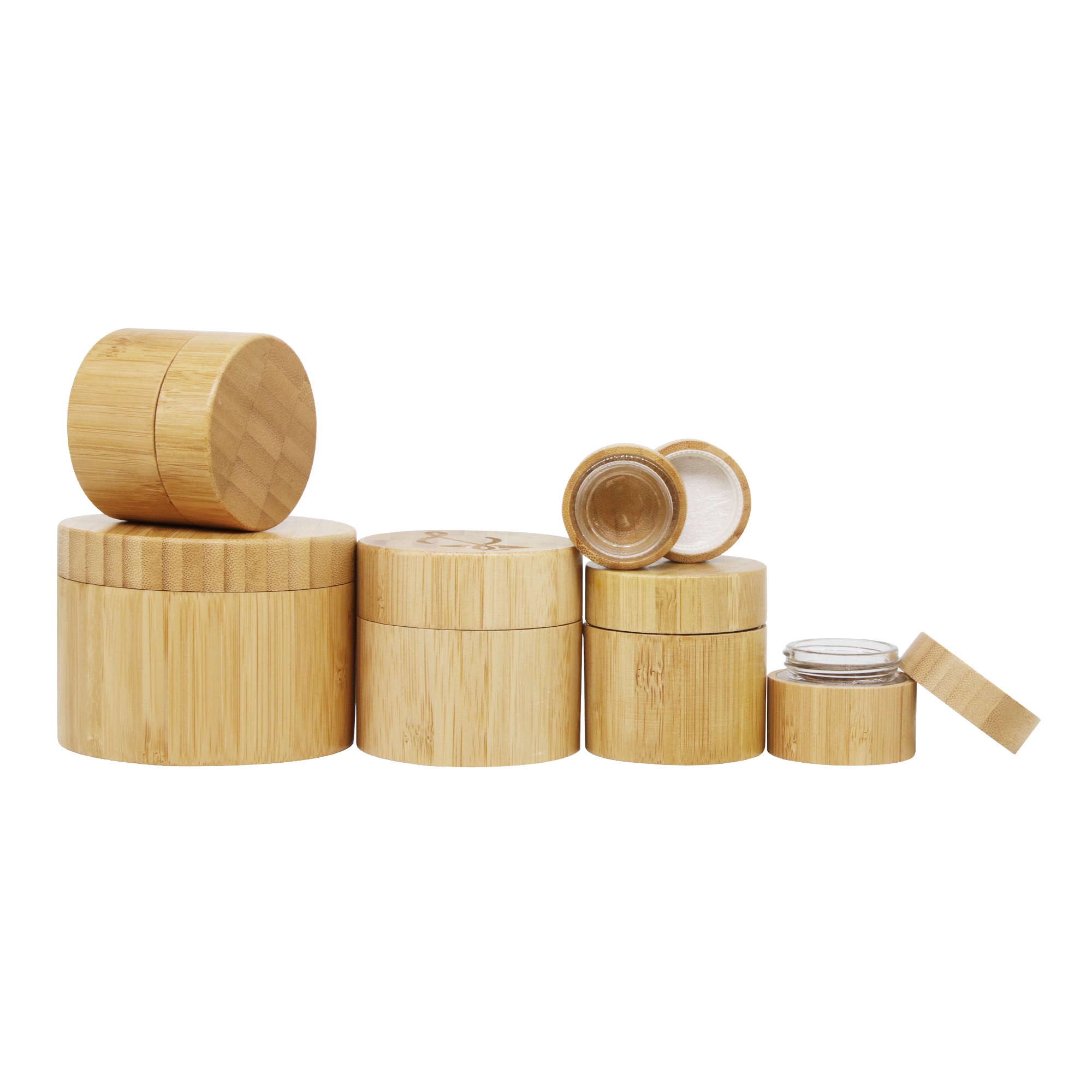 Custom All-Inclusive Bamboo Face Cream Cosmetic Packaging 5/10/15/30/50/100g Cream Bottles With Screw Cap