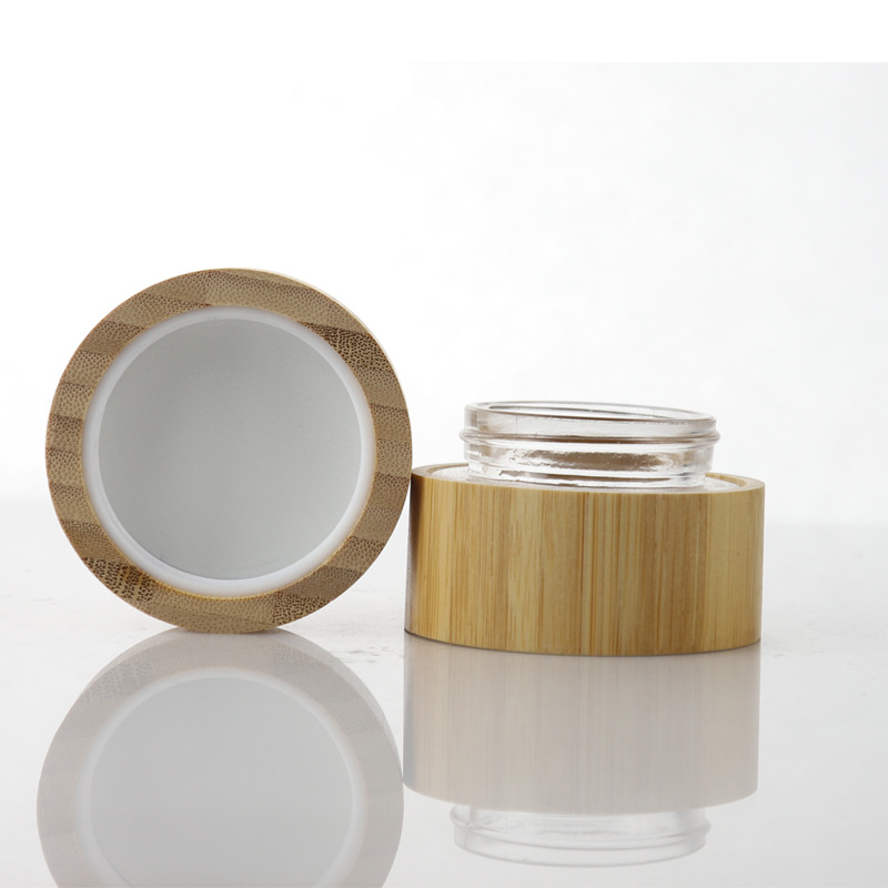 Custom All-Inclusive Bamboo Face Cream Cosmetic Packaging 5/10/15/30/50/100g Cream Bottles With Screw Cap