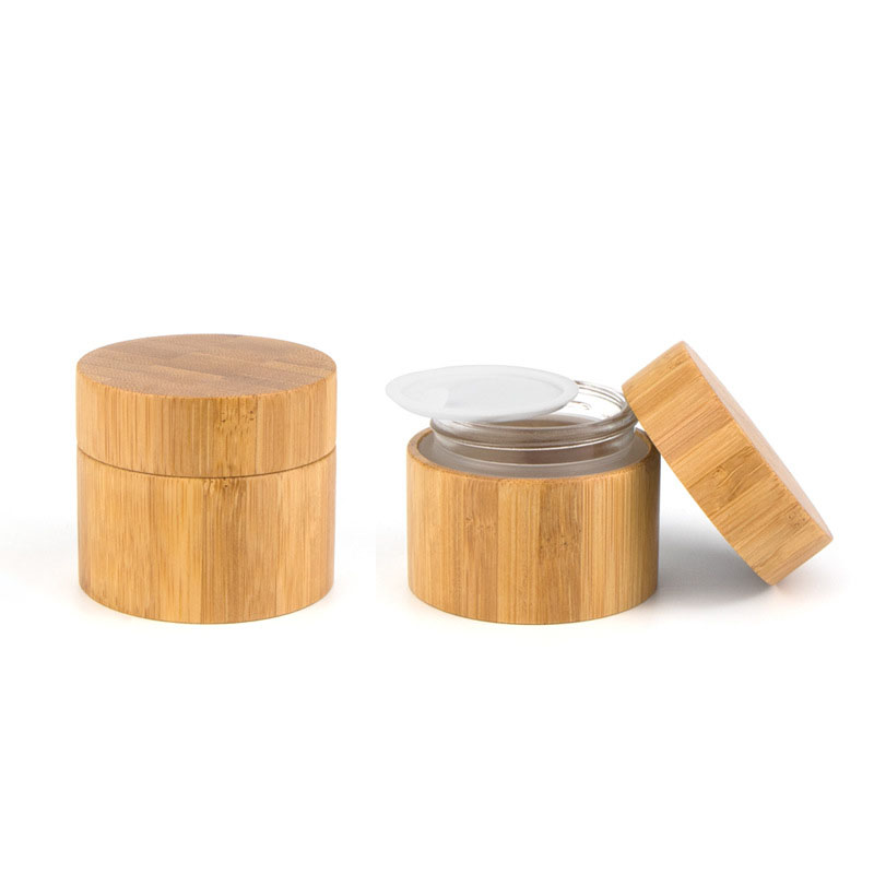 Custom All-Inclusive Bamboo Face Cream Cosmetic Packaging 5/10/15/30/50/100g Cream Bottles With Screw Cap