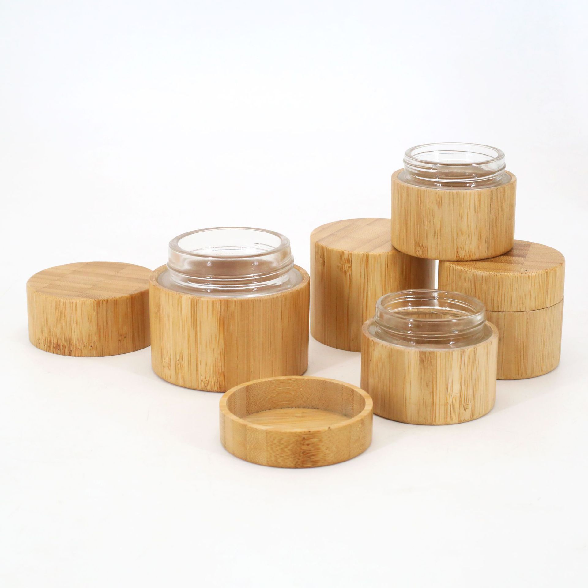 Custom All-Inclusive Bamboo Face Cream Cosmetic Packaging 5/10/15/30/50/100g Cream Bottles With Screw Cap Custom All-Inclusive Bamboo Face Cream Cosmetic Packaging 5/10/15/30/50/100g Cream Bottles With Screw Cap
