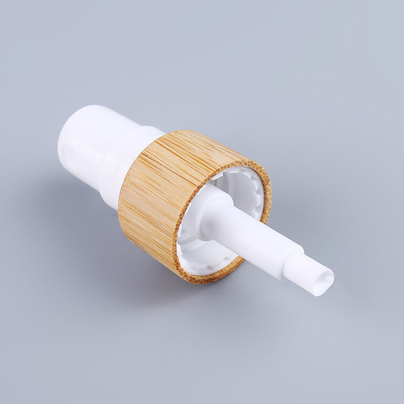 Natural Bamboo 20/410 Non-Spill Atomizer Eco-Friendly Cosmetic Spray Pump for Toner Perfume and Skincare Bottles