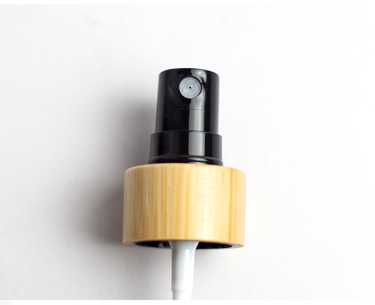 Natural Bamboo 20/410 Non-Spill Atomizer Eco-Friendly Cosmetic Spray Pump for Toner Perfume and Skincare Bottles