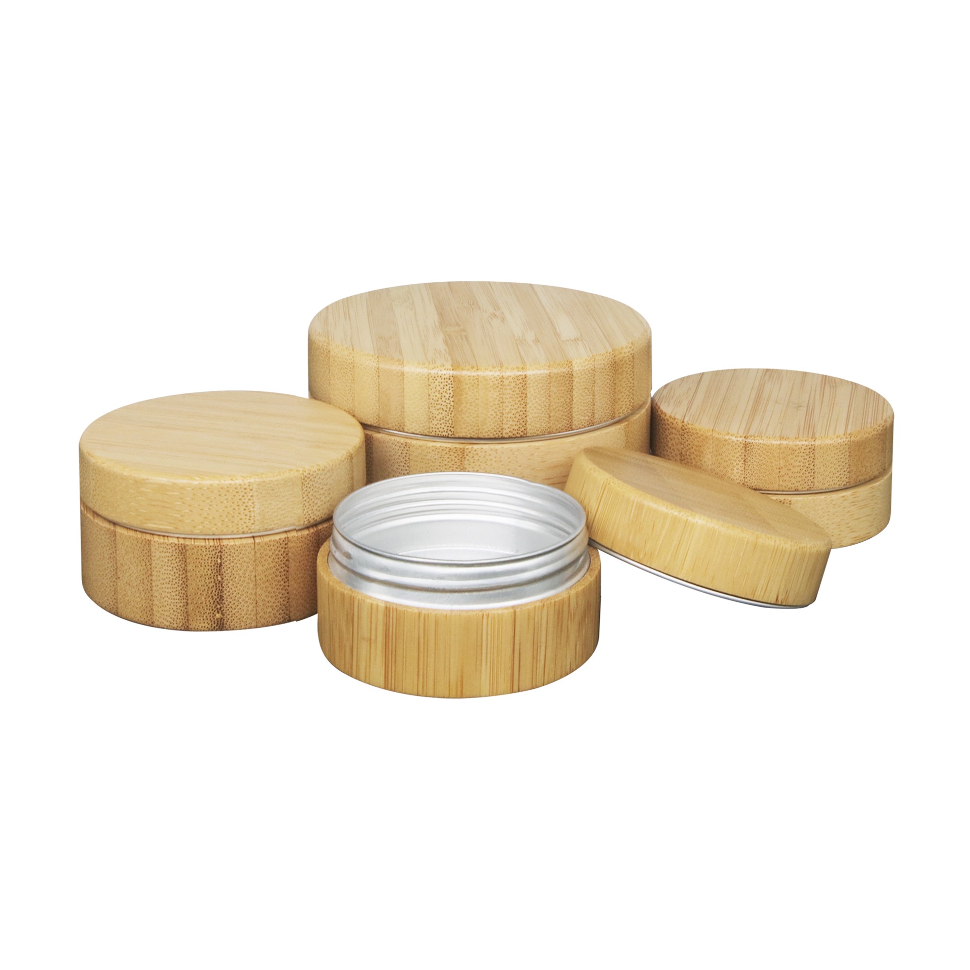Hot-selling Multi-specification Bamboo Aluminum Liner Skin Care Cream Jar Sustainable Face Cream Balm Packaging