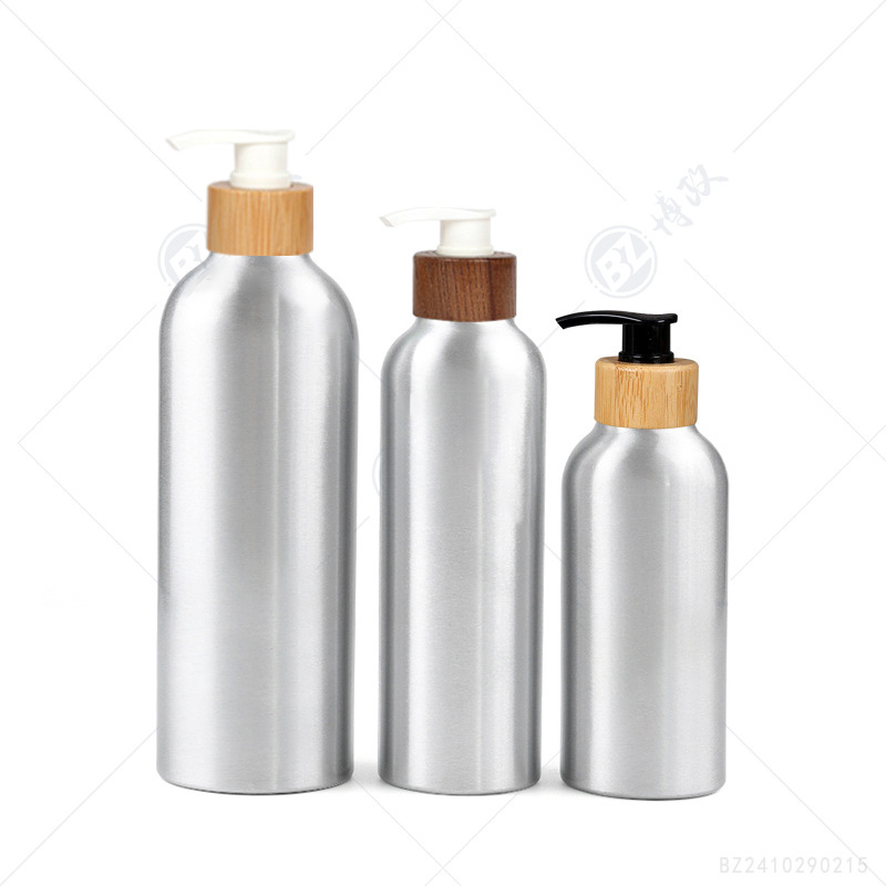 Eco Friendly Custom Natural Bamboo Lotion Pump Aluminum Bottle Sustainable Cosmetic Packaging for Shampoo Liquid Soap Body Wash Eco Friendly Custom Natural Bamboo Lotion Pump Aluminum Bottle Sustainable Cosmetic Packaging for Shampoo Liquid Soap Body Wash