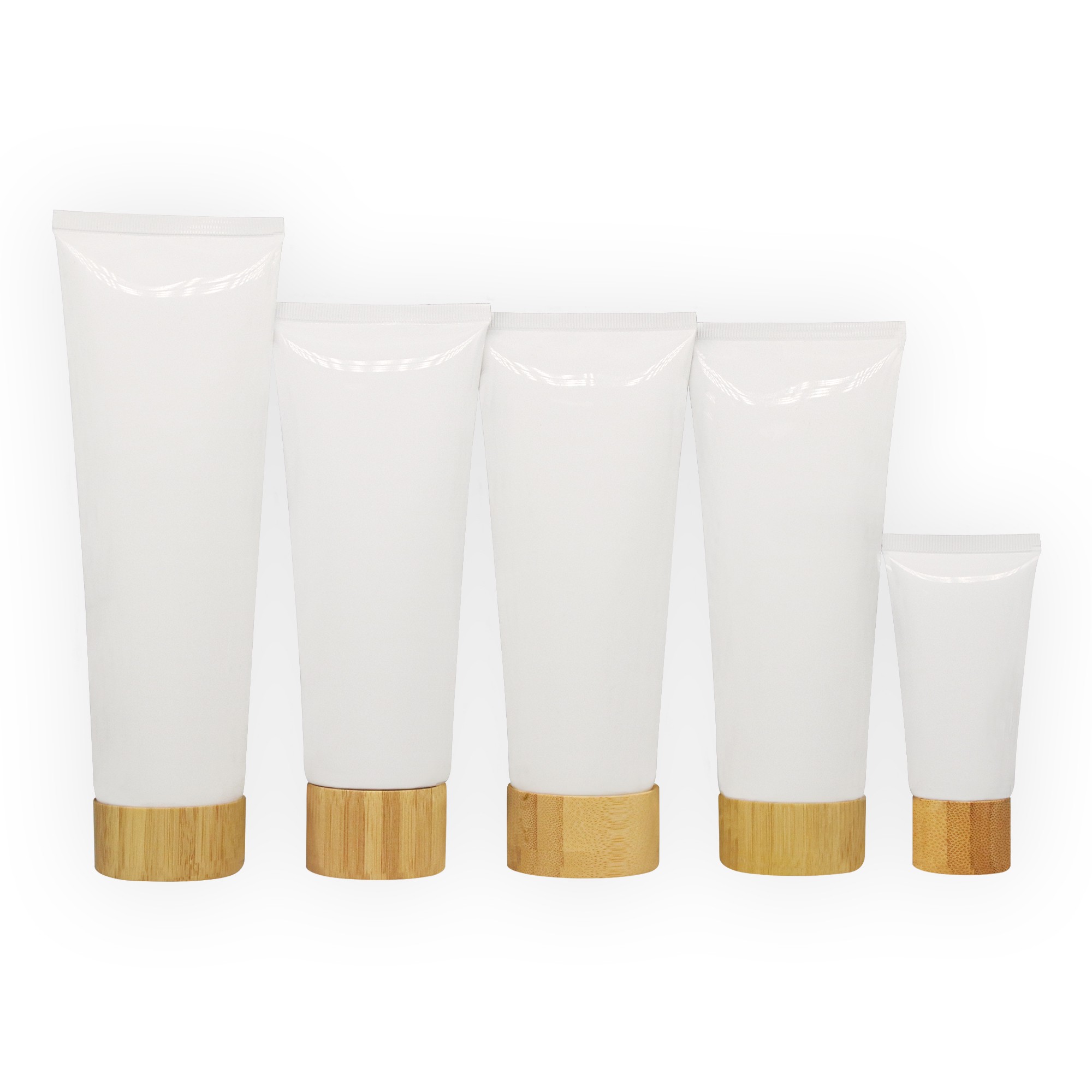 Eco-Friendly Empty Cosmetic Tubes Wholesale Luxury Bamboo Lid Face Wash Hand Cream Packaging Squeeze Lotion Tube