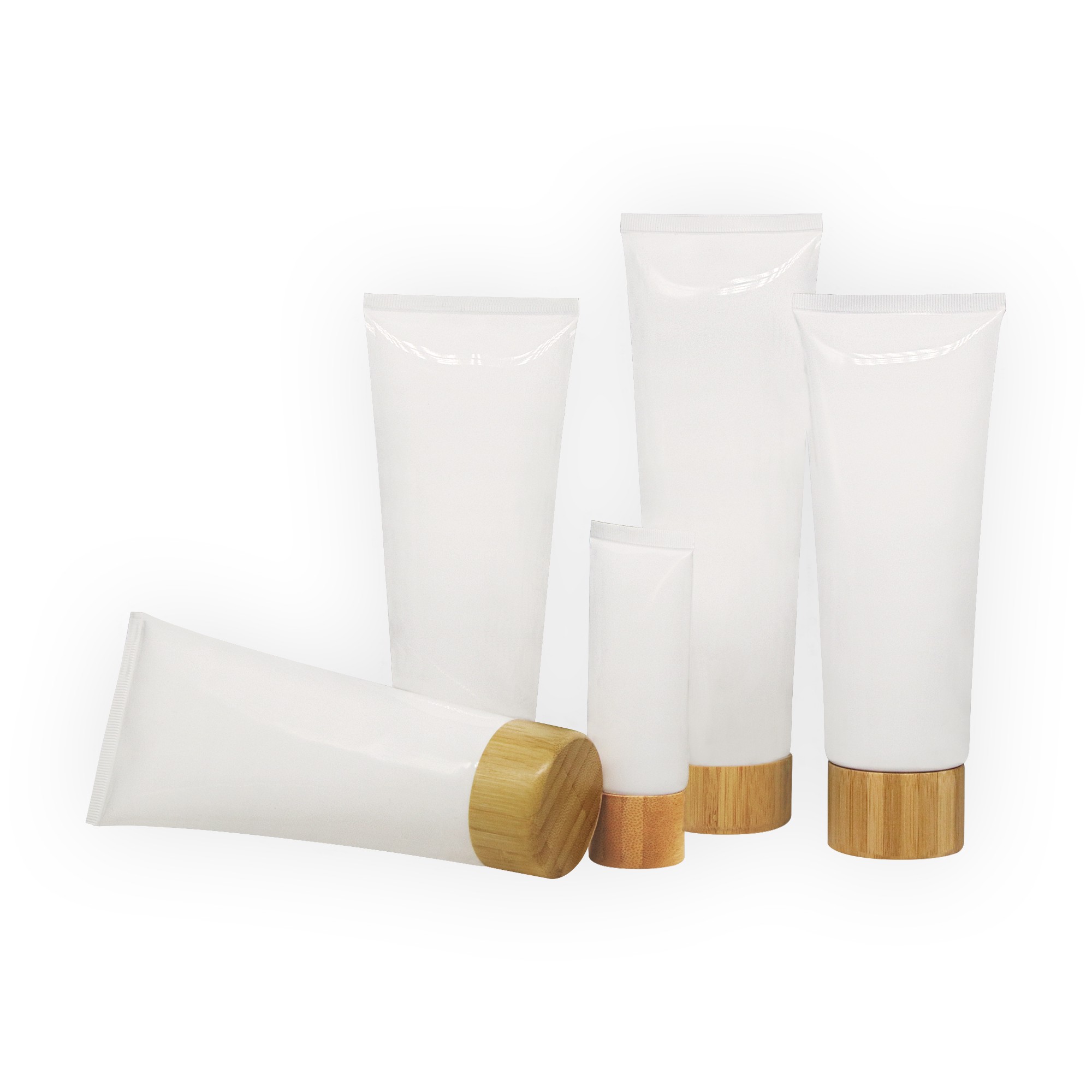Eco-Friendly Empty Cosmetic Tubes Wholesale Luxury Bamboo Lid Face Wash Hand Cream Packaging Squeeze Lotion Tube