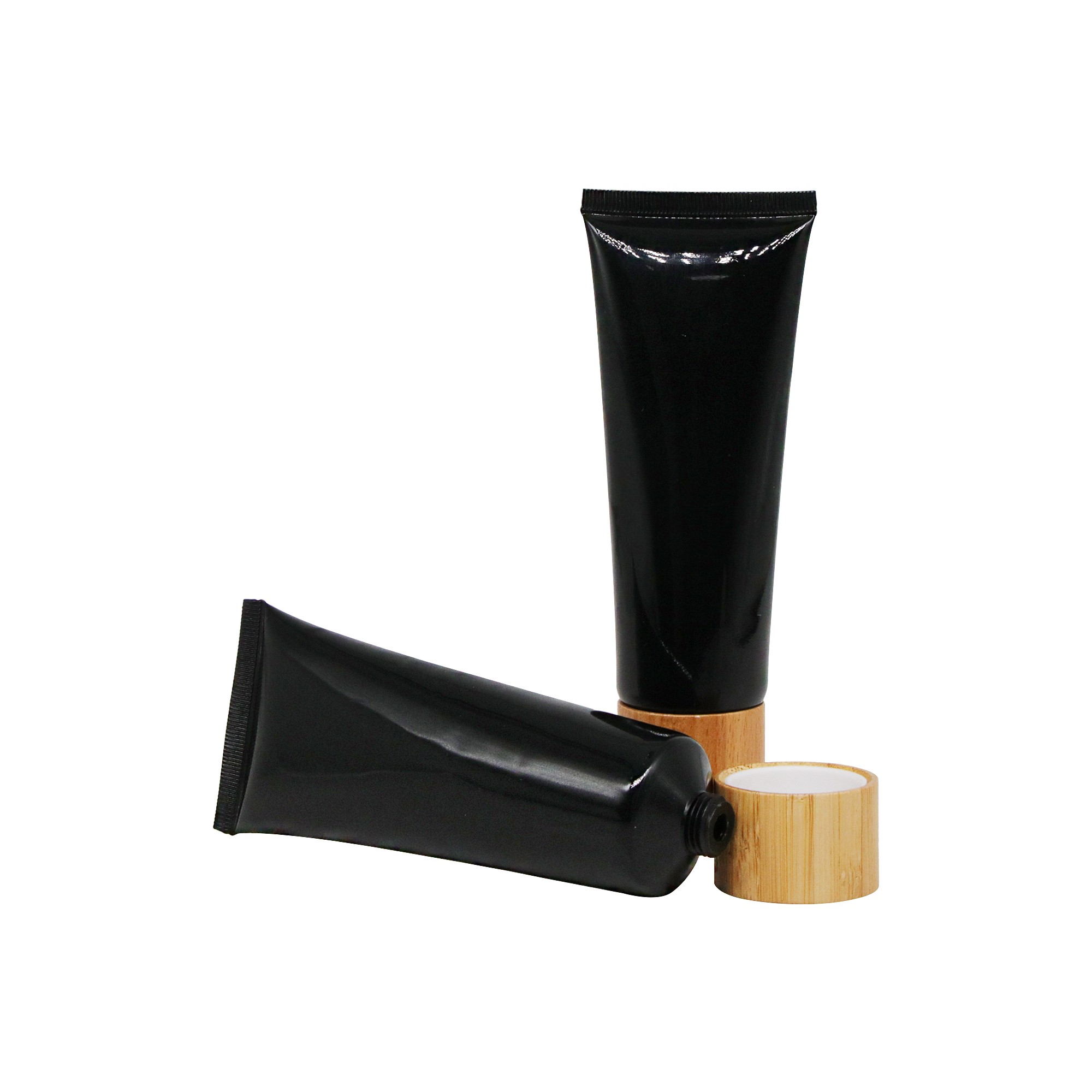 Refillable PE Squeeze Cream Tube with Bamboo Screw Lid for Cosmetic Sunscreen Shampoo Conditioner Refillable PE Squeeze Cream Tube with Bamboo Screw Lid for Cosmetic Sunscreen Shampoo Conditioner