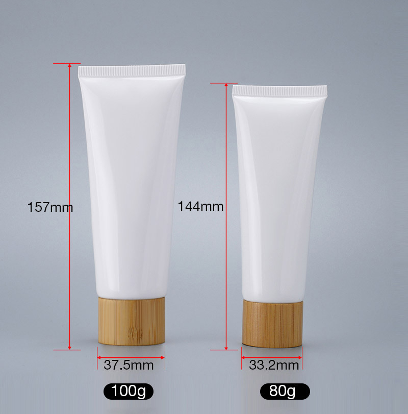 Eco-Friendly Empty Cosmetic Tubes Wholesale Luxury Bamboo Lid Face Wash Hand Cream Packaging Squeeze Lotion Tube