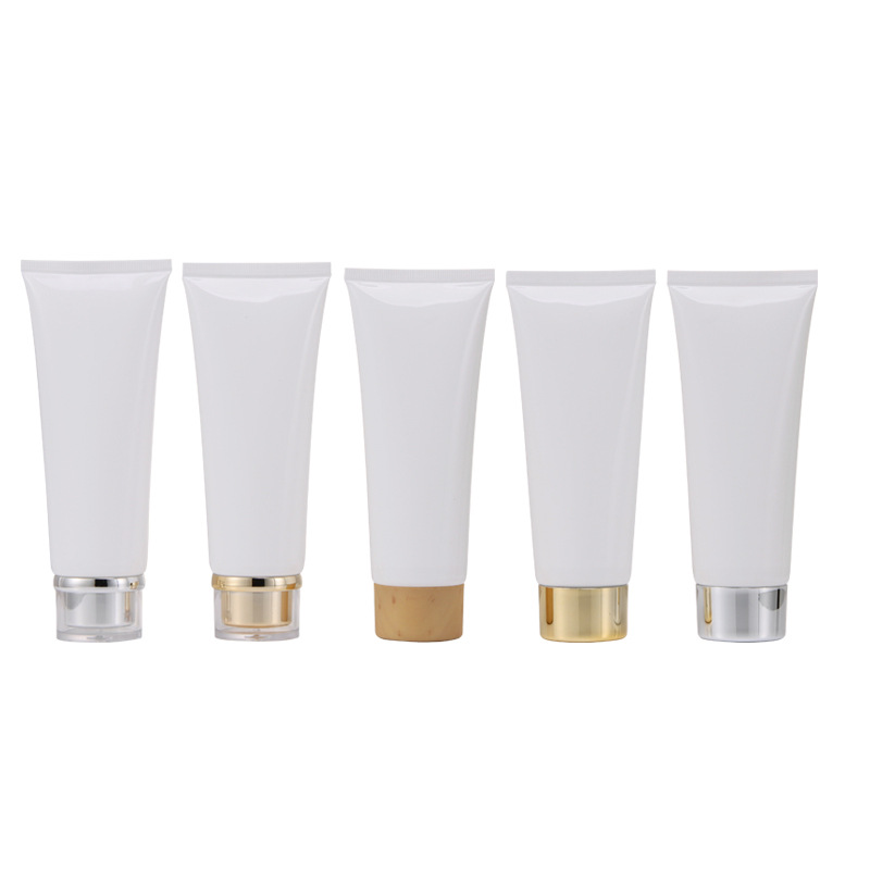 Custom Empty Matte White Cosmetic Squeeze Tube with Natural Bamboo Screw Cap for Face Wash Hand Cream Sunscreen Container Custom Empty Matte White Cosmetic Squeeze Tube with Natural Bamboo Screw Cap for Face Wash Hand Cream Sunscreen Container