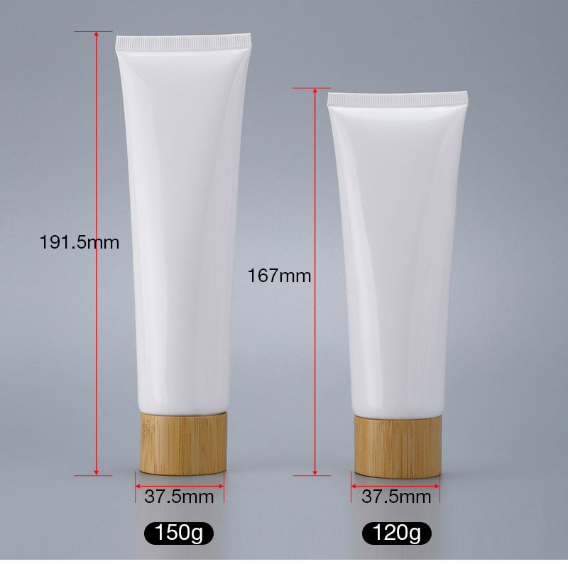Custom Empty Matte White Cosmetic Squeeze Tube with Natural Bamboo Screw Cap for Face Wash Hand Cream Sunscreen Container Custom Empty Matte White Cosmetic Squeeze Tube with Natural Bamboo Screw Cap for Face Wash Hand Cream Sunscreen Container