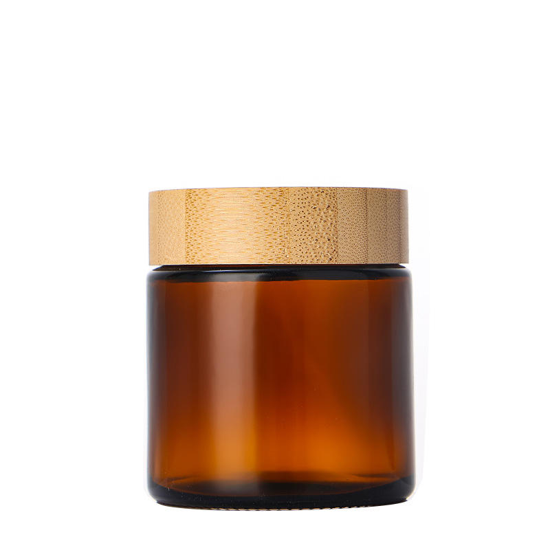 Factory Wood Cover Glass Cosmetic Jars 1oz 1.6oz 3oz Amber Face Eye Cream Jar with Bamboo Lids Custom logo Bamboo Packaging Factory Wood Cover Glass Cosmetic Jars 1oz 1.6oz 3oz Amber Face Eye Cream Jar with Bamboo Lids Custom logo Bamboo Packaging
