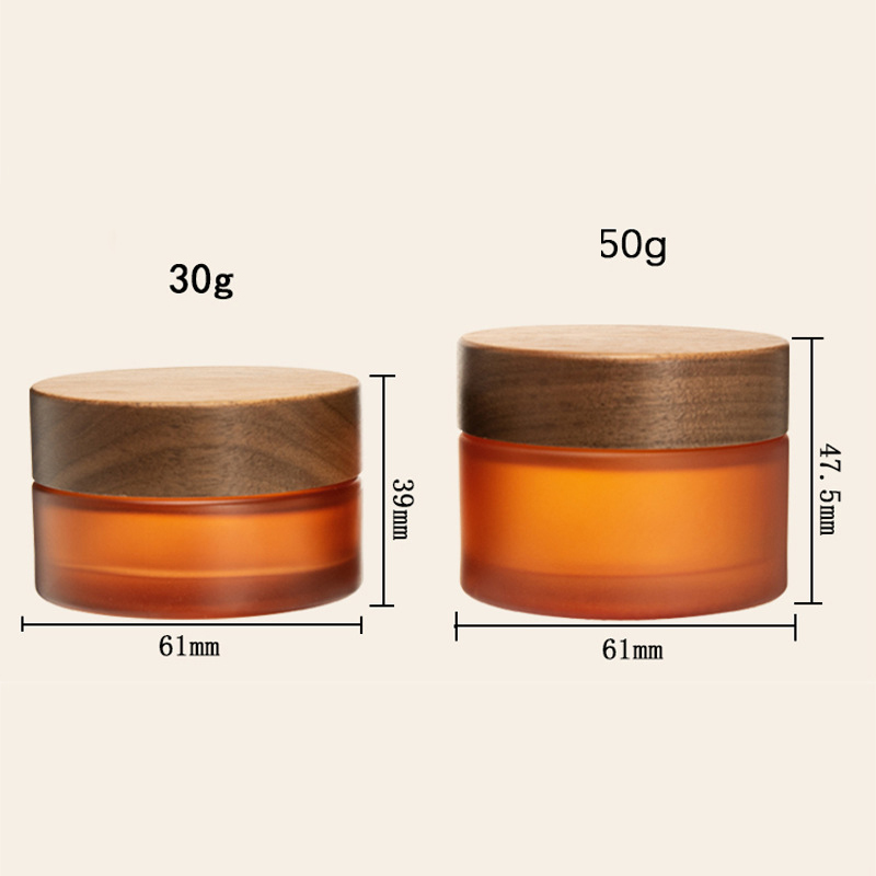 Eco-Friendly Glass Cosmetic Jar with Bamboo Lid Amber Blue Clear Frosted Black Matte Cream Jars Pot for Skin Care Packaging 5g Eco-Friendly Glass Cosmetic Jar with Bamboo Lid Amber Blue Clear Frosted Black Matte Cream Jars Pot for Skin Care Packaging 5g