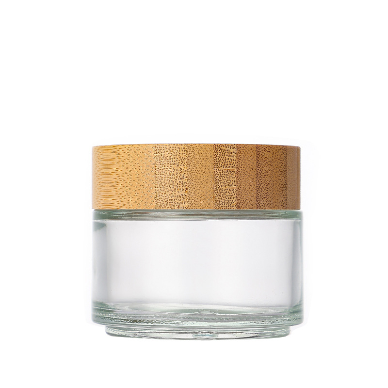 Eco Friendly Plastic Jar with Bamboo Lid for Cream and Balm Body Butter Sustainable Cosmetic Packaging Container Eco Friendly Plastic Jar with Bamboo Lid for Cream and Balm Body Butter Sustainable Cosmetic Packaging Container