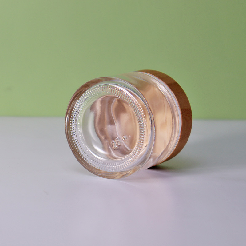 Wholesale 200g Frosted Glass Jar With Bamboo Lid for Body Butter Face Cream Skin Care with Silk Screen Printing