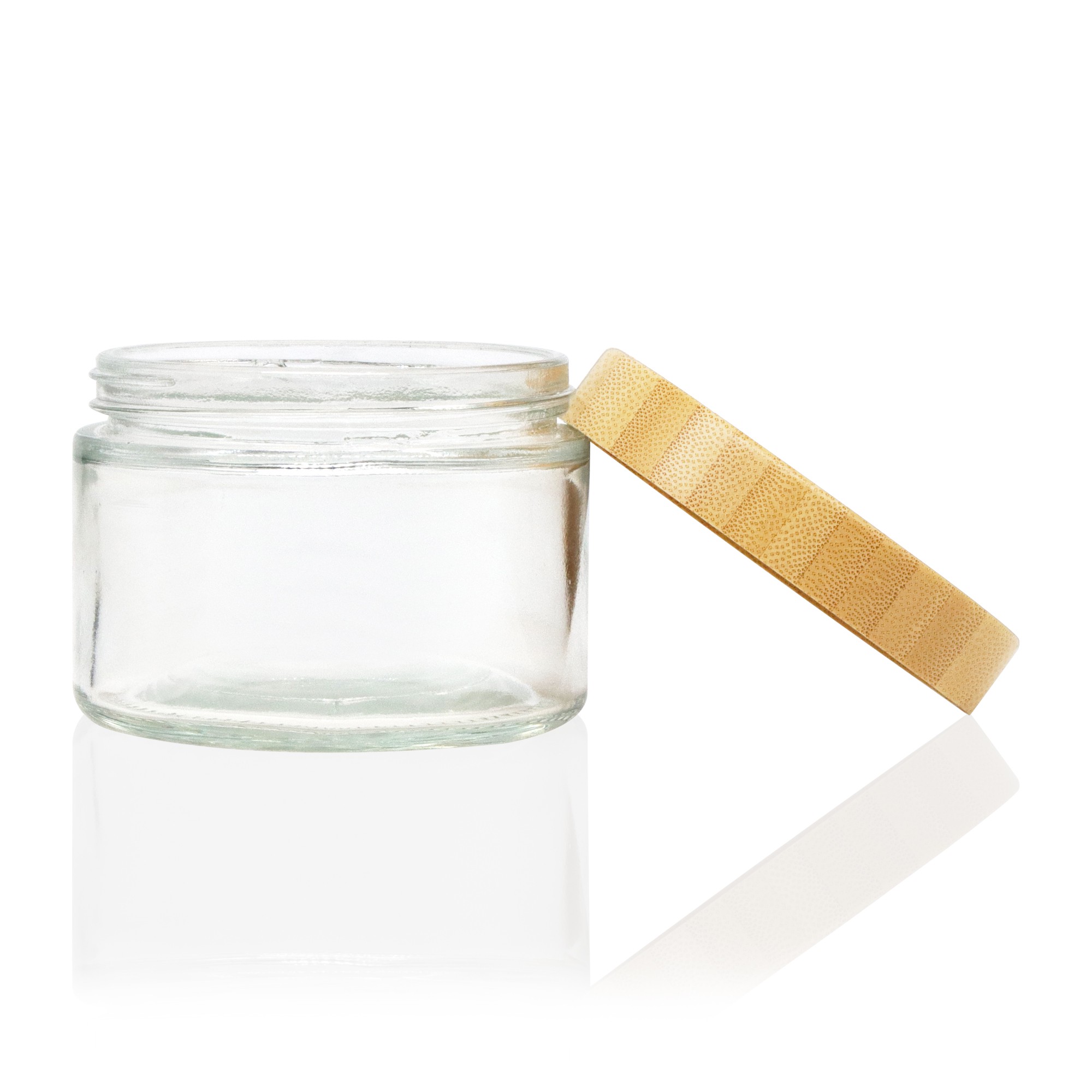 Glass Cosmetic Jar with Screw Cap 250G Bamboo Storage Bathroom Bedroom Vanity Gold Hotstamping Screen Printing Cosmetic Jars Glass Cosmetic Jar with Screw Cap 250G Bamboo Storage Bathroom Bedroom Vanity Gold Hotstamping Screen Printing Cosmetic Jars