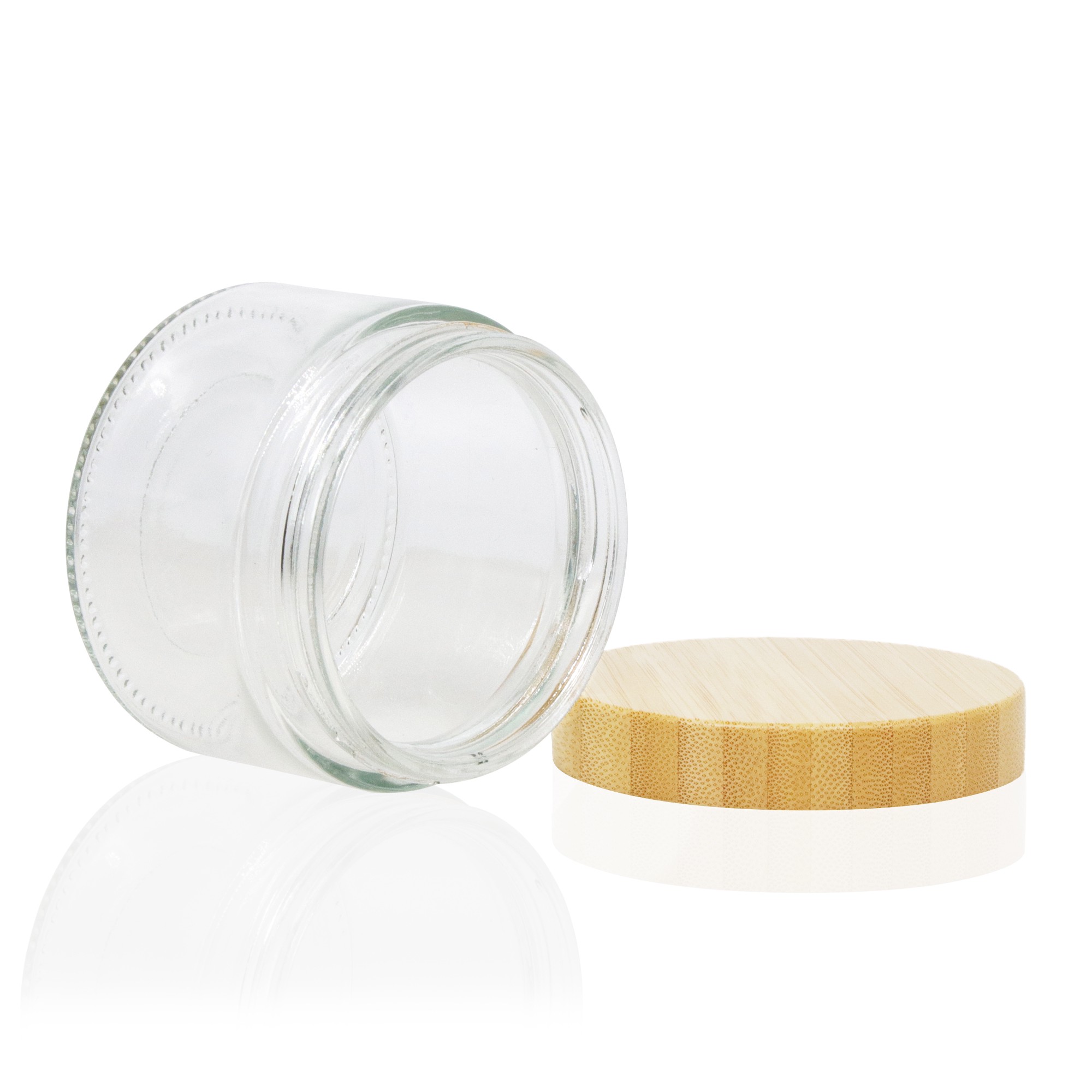 Glass Cosmetic Jar with Screw Cap 250G Bamboo Storage Bathroom Bedroom Vanity Gold Hotstamping Screen Printing Cosmetic Jars Glass Cosmetic Jar with Screw Cap 250G Bamboo Storage Bathroom Bedroom Vanity Gold Hotstamping Screen Printing Cosmetic Jars