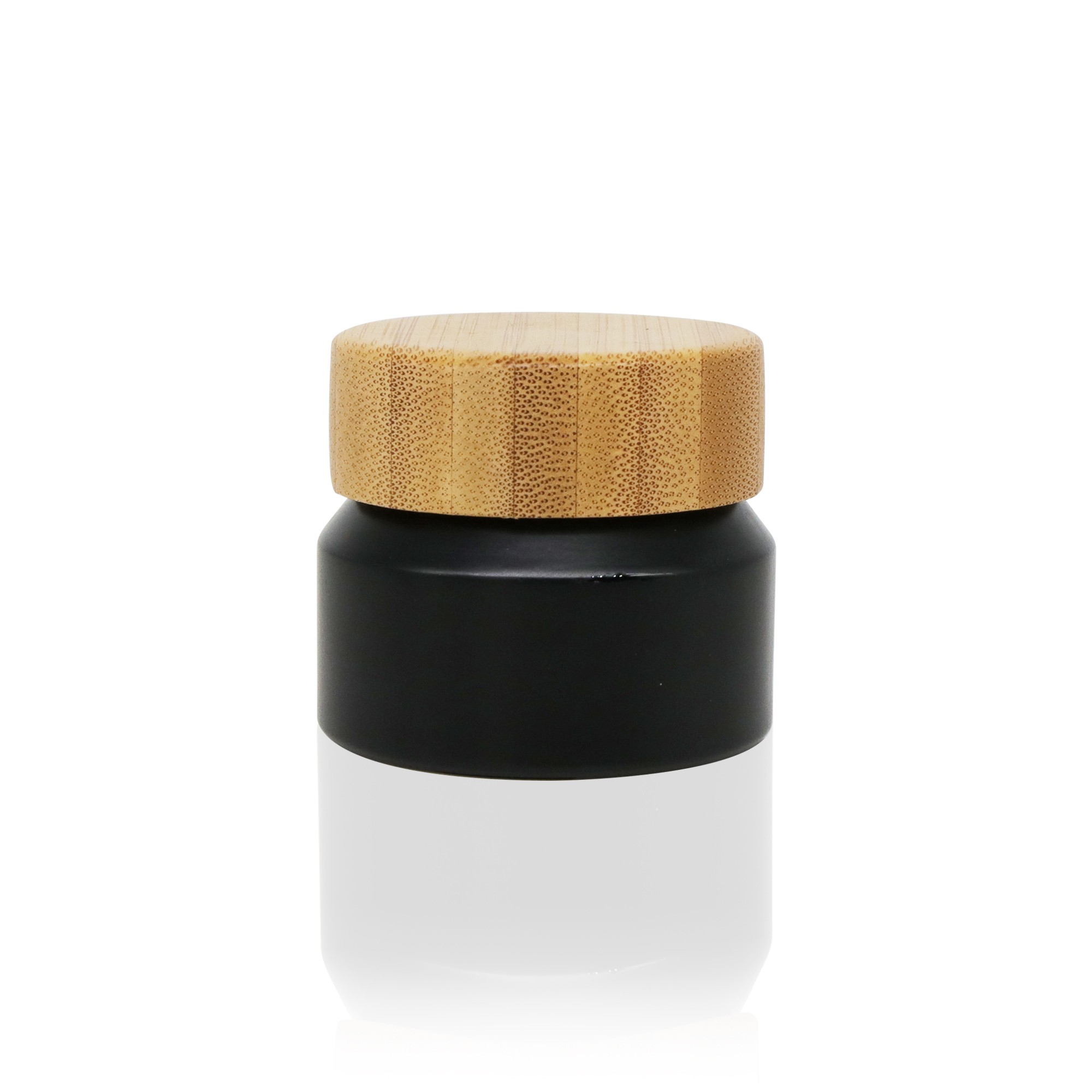 Storage Container Pot Sample Jars Cosmetic Bottle Empty Frosted Clear Glass 20ml 15ml 0.5oz Bamboo Cream Jar With Bamboo Lid