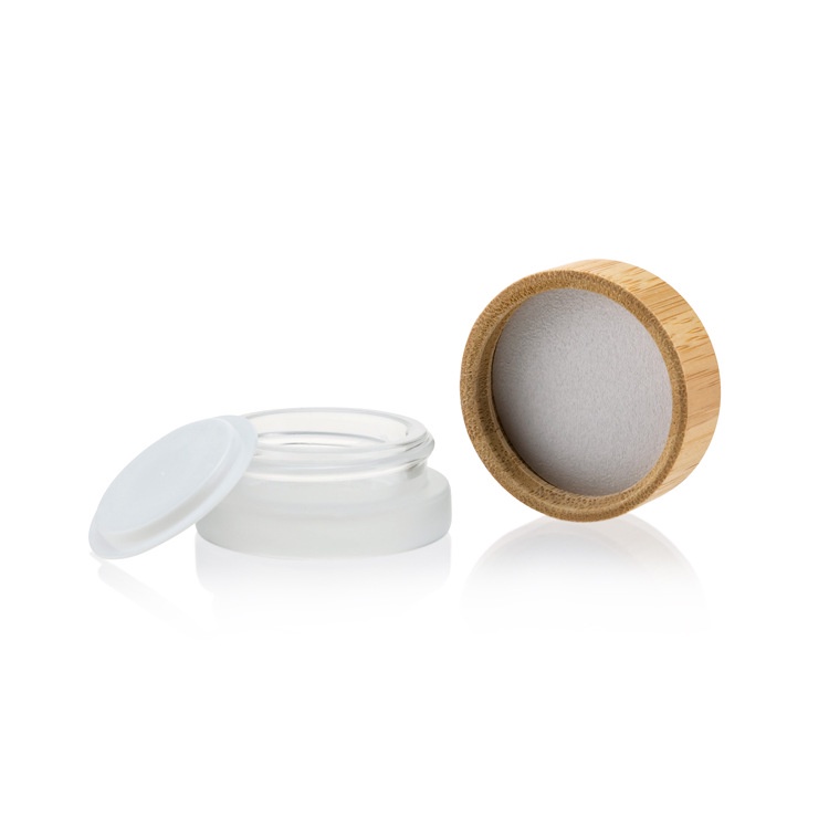 Bamboo Packaging Cosmetic 15g Face Cream Jar Lip Balm Scrub Mask Frosted Clear Bamboo Lid Glass Jar Bamboo Packaging Cosmetic 15g Face Cream Jar Lip Balm Scrub Mask Frosted Clear Bamboo Lid Glass Jar