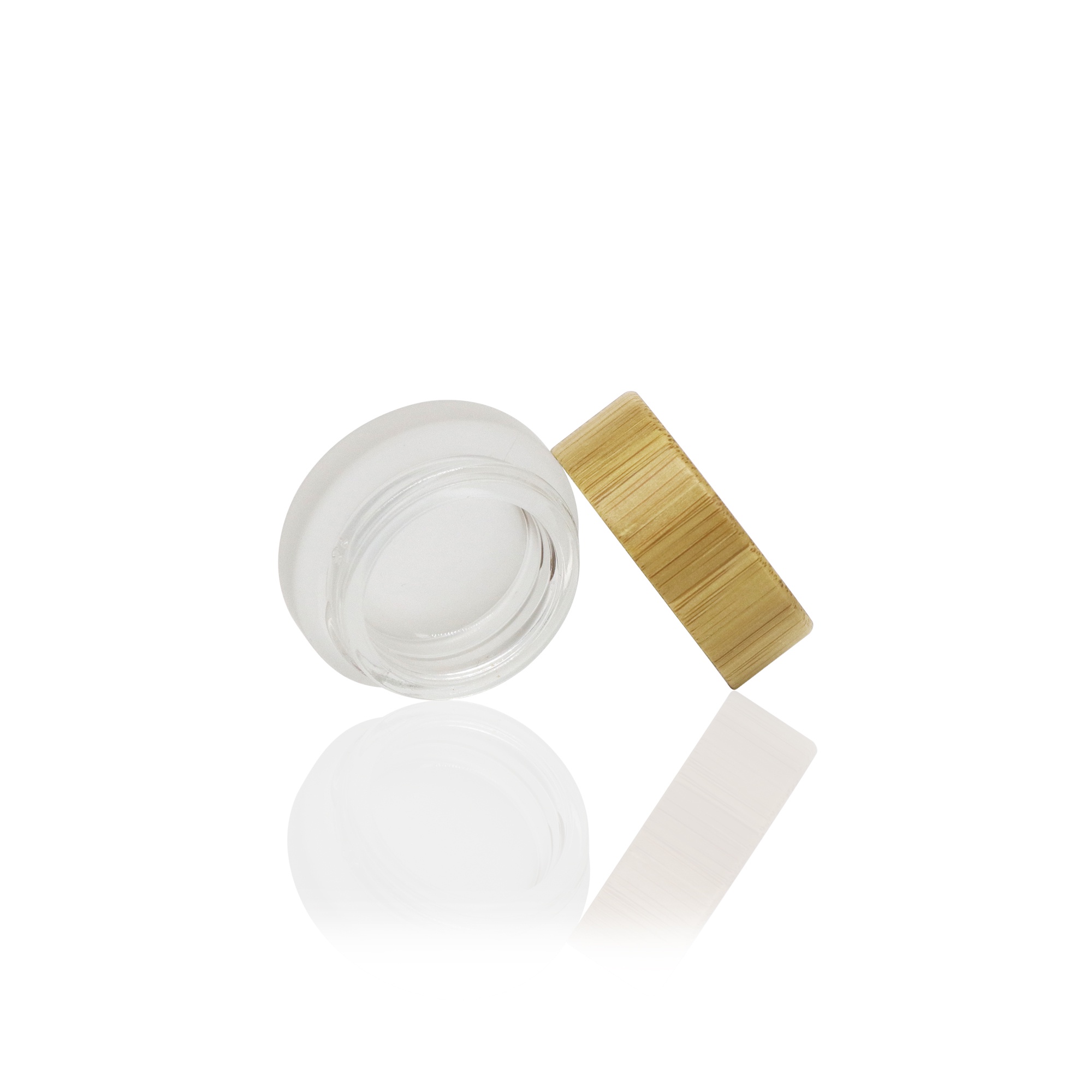 Bamboo Packaging Cosmetic 15g Face Cream Jar Lip Balm Scrub Mask Frosted Clear Bamboo Lid Glass Jar Bamboo Packaging Cosmetic 15g Face Cream Jar Lip Balm Scrub Mask Frosted Clear Bamboo Lid Glass Jar