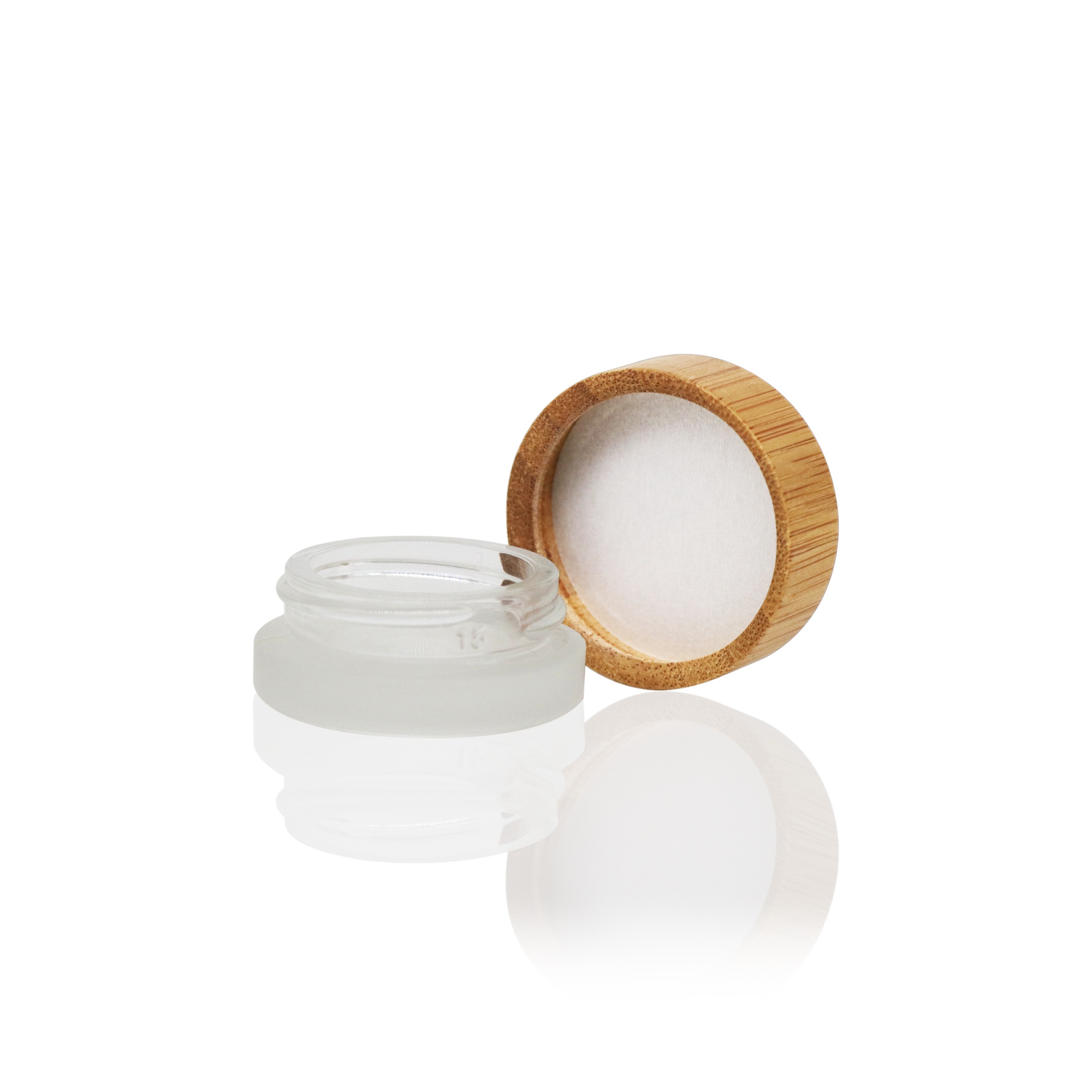 Bamboo Packaging Cosmetic 15g Face Cream Jar Lip Balm Scrub Mask Frosted Clear Bamboo Lid Glass Jar Bamboo Packaging Cosmetic 15g Face Cream Jar Lip Balm Scrub Mask Frosted Clear Bamboo Lid Glass Jar