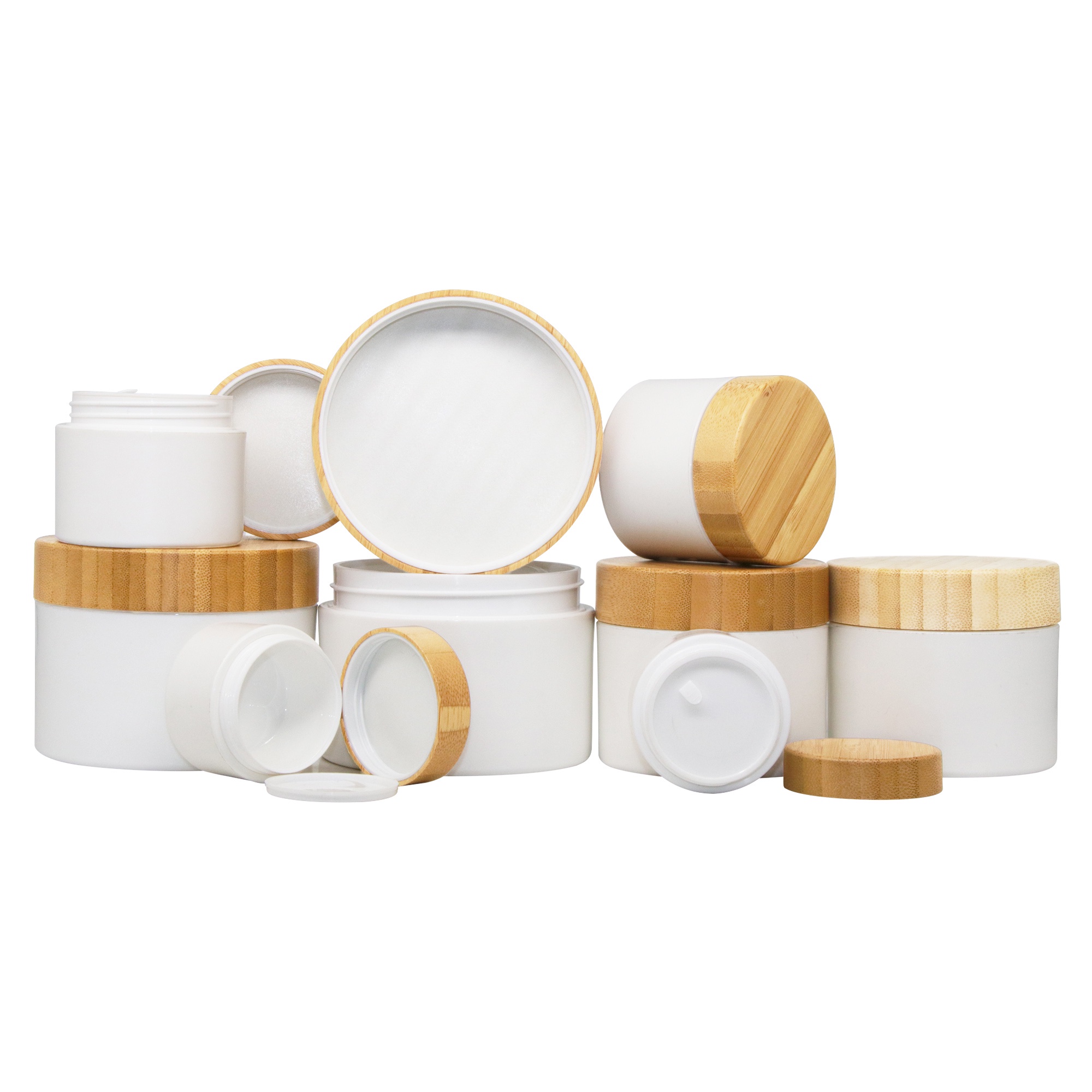 30g 50g 100g 150g Bamboo Lid PP Jar | Custom Cosmetic Packaging for Face Cream & Balm 30g 50g 100g 150g Bamboo Lid PP Jar | Custom Cosmetic Packaging for Face Cream & Balm