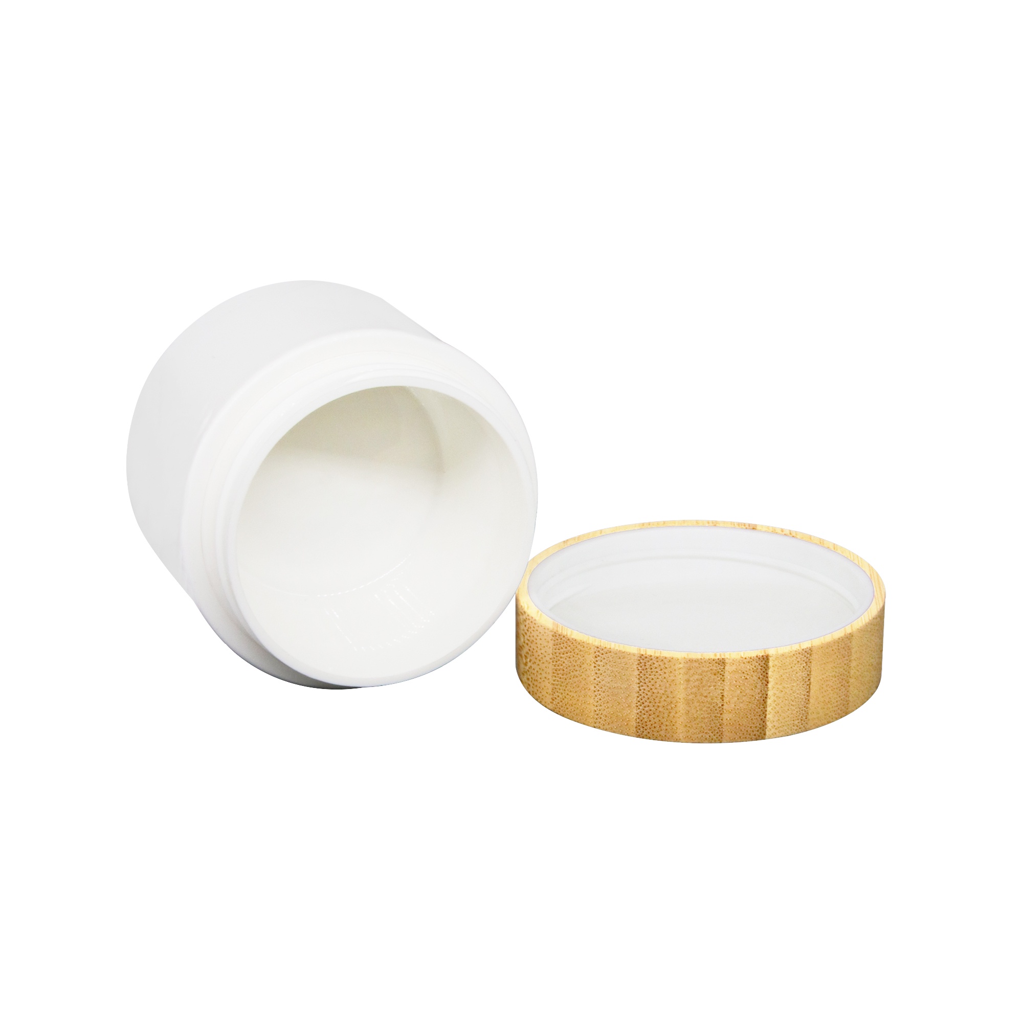Eco Friendly 30g 50g 100g 150g 200g PP Plastic Cosmetic Jar with Natural Bamboo Lid for Cream Loose Powder Skincare Packaging Eco Friendly 30g 50g 100g 150g 200g PP Plastic Cosmetic Jar with Natural Bamboo Lid for Cream Loose Powder Skincare Packaging