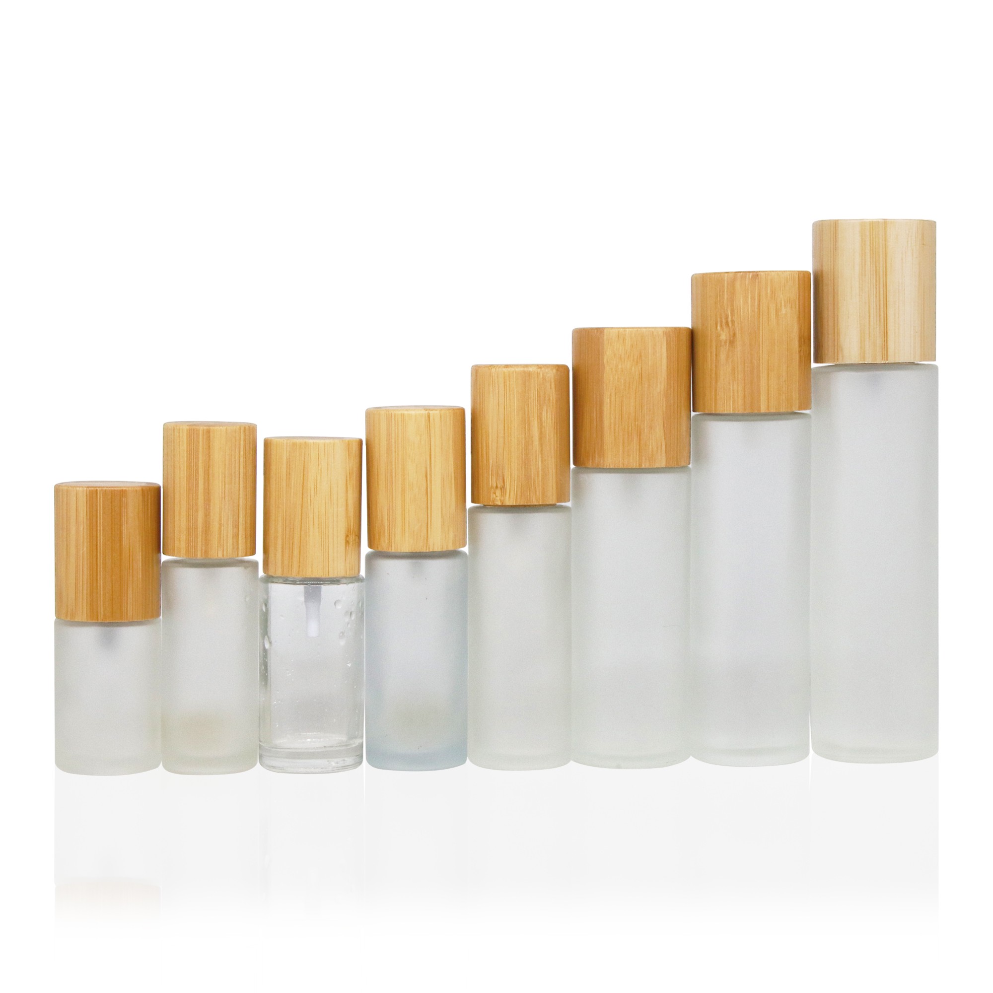 Custom Bamboo Lid Glass Cosmetic Packaging Bottle 30ml-150ml Serum Lotion Toner Bottle with Pump Dropper Spray Custom Bamboo Lid Glass Cosmetic Packaging Bottle 30ml-150ml Serum Lotion Toner Bottle with Pump Dropper Spray