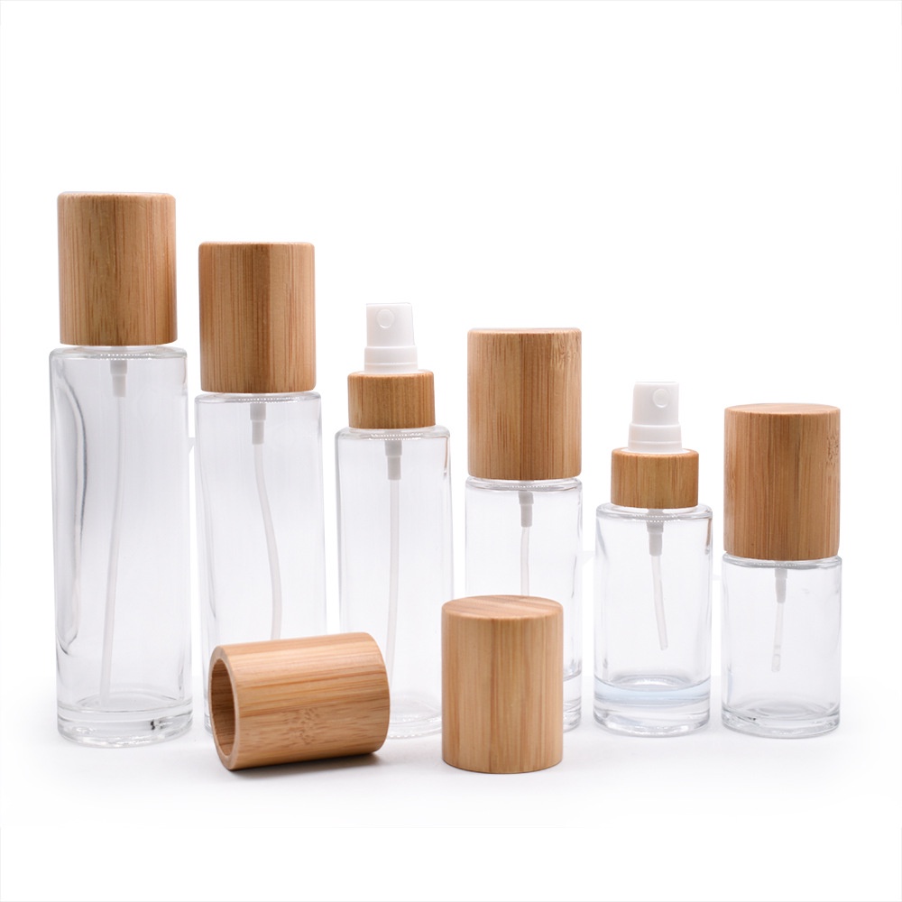 Wholesale Custom 30ml Round clear Glass Cosmetic Perfume Mist Spray Bottle with Bamboo Cap for Personal Care Wholesale Custom 30ml Round clear Glass Cosmetic Perfume Mist Spray Bottle with Bamboo Cap for Personal Care