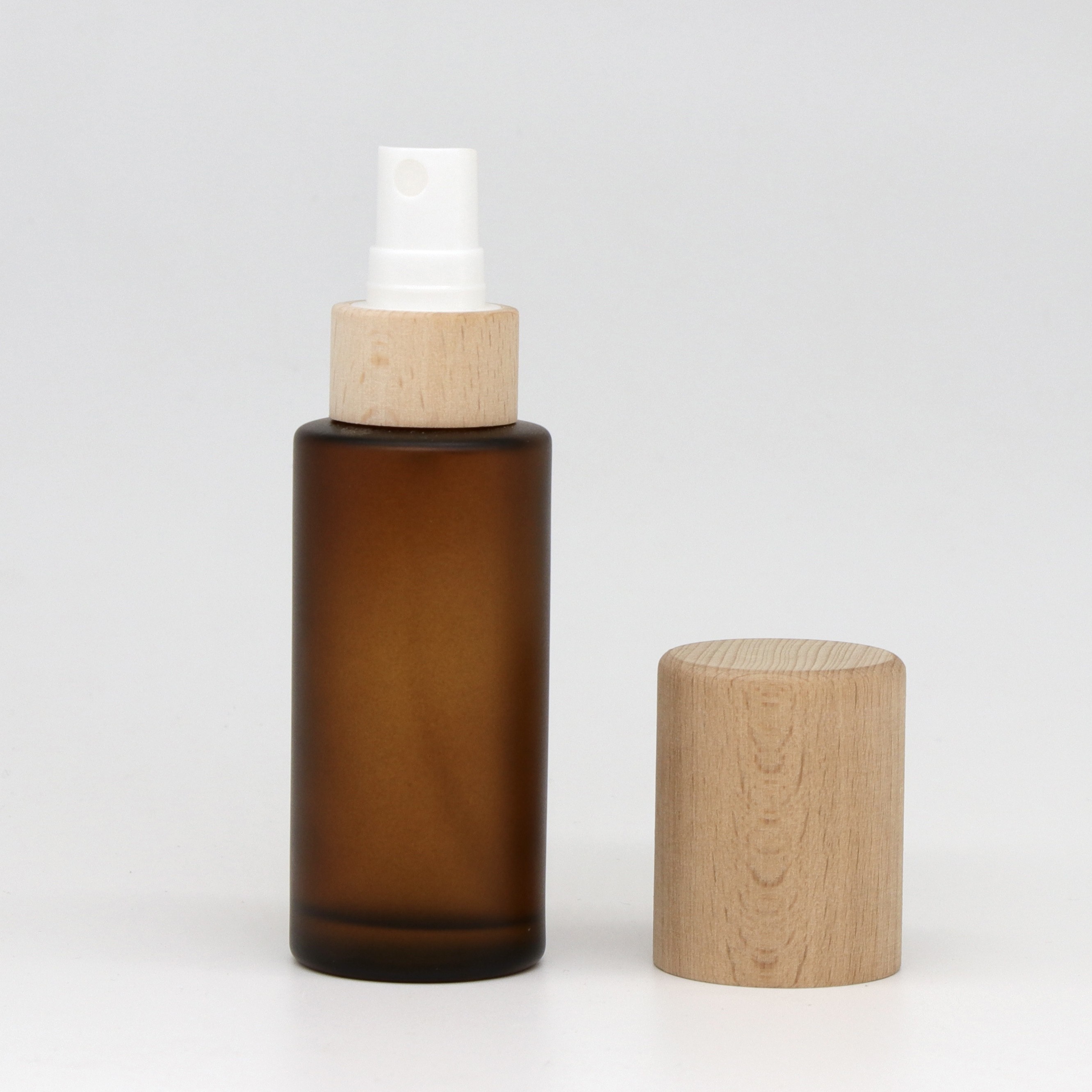Eco Friendly Cosmetic Packaging Frosted Glass With Natural Beech Wood Lid Suitable for Mist Toner Perfume Skincare Cream bottle Eco Friendly Cosmetic Packaging Frosted Glass With Natural Beech Wood Lid Suitable for Mist Toner Perfume Skincare Cream bottle
