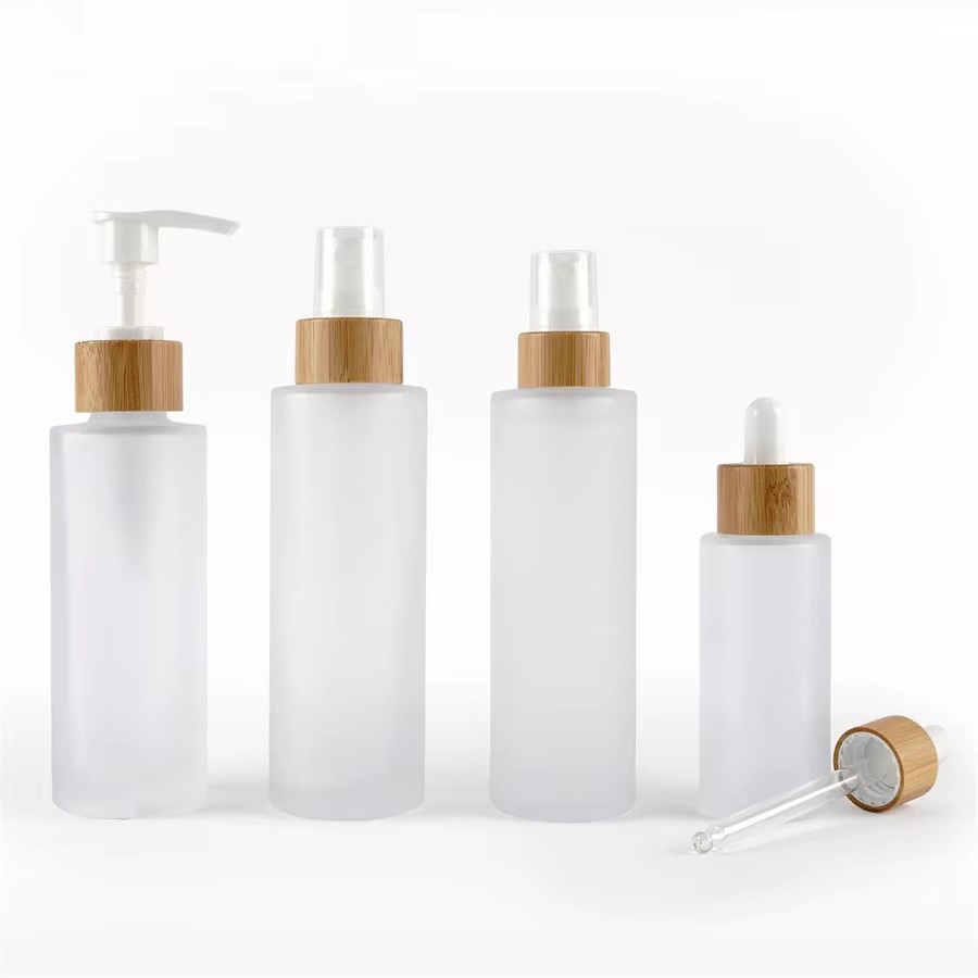 Luxury Bamboo Cosmetic Packaging 100ml Body Lotion Shampoo Pump White Porcelain Skin Care Jare With Bamboo Cap Luxury Bamboo Cosmetic Packaging 100ml Body Lotion Shampoo Pump White Porcelain Skin Care Jare With Bamboo Cap