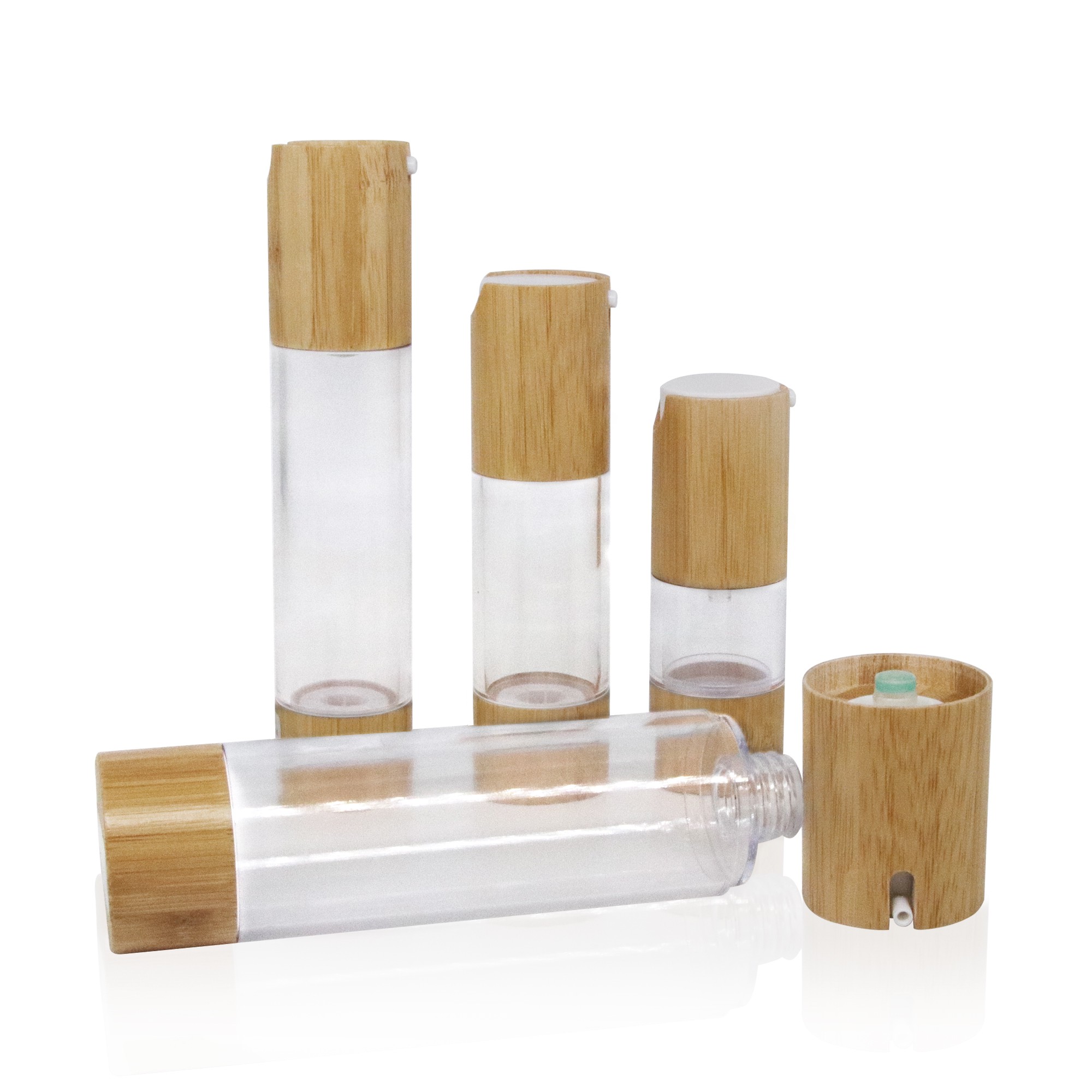 Wholesale Custom Organic 15ml Face Skincare Empty Luxury Lotion Airless Pump Bamboo Bottle Wholesale Custom Organic 15ml Face Skincare Empty Luxury Lotion Airless Pump Bamboo Bottle