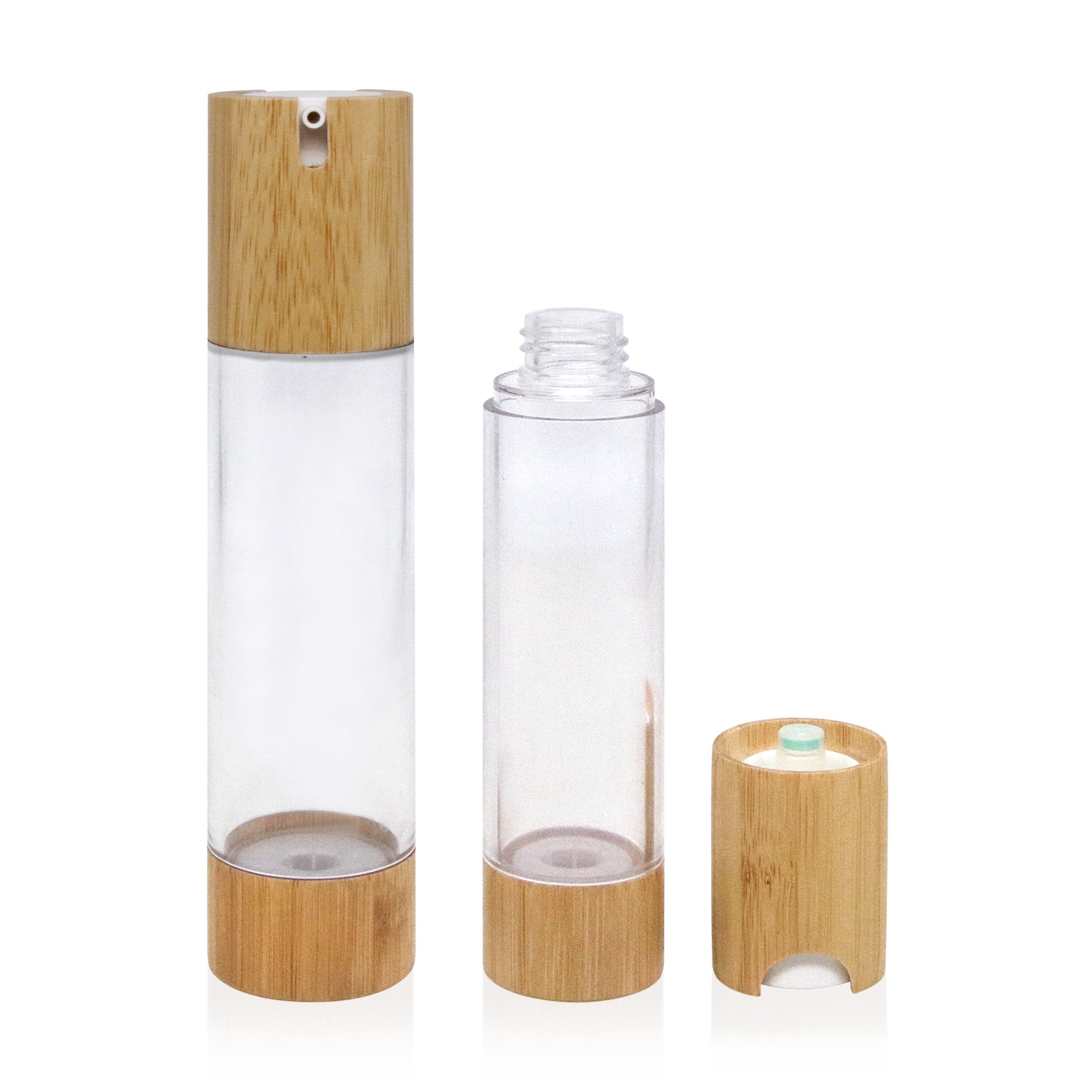 Wholesale Custom Organic 15ml Face Skincare Empty Luxury Lotion Airless Pump Bamboo Bottle Wholesale Custom Organic 15ml Face Skincare Empty Luxury Lotion Airless Pump Bamboo Bottle