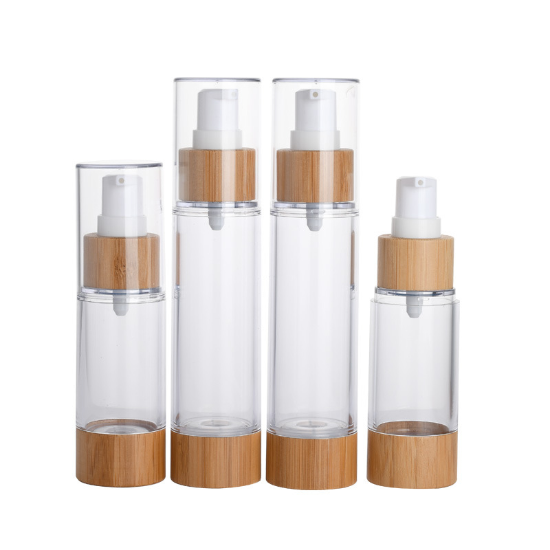 Wholesale Custom Organic 15ml Face Skincare Empty Luxury Lotion Airless Pump Bamboo Bottle Wholesale Custom Organic 15ml Face Skincare Empty Luxury Lotion Airless Pump Bamboo Bottle