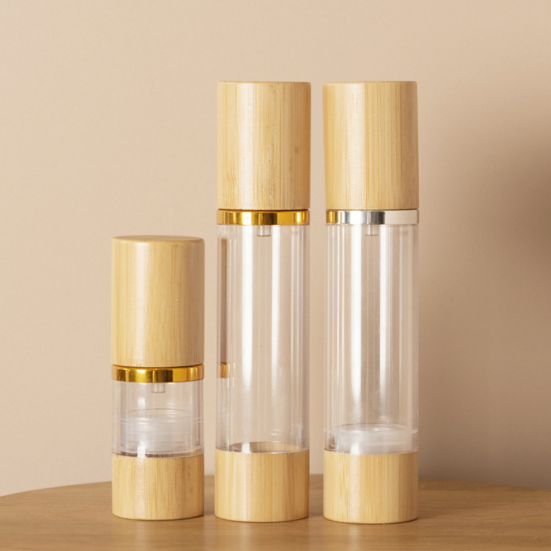 Wholesale Custom Organic 15ml Face Skincare Empty Luxury Lotion Airless Pump Bamboo Bottle Wholesale Custom Organic 15ml Face Skincare Empty Luxury Lotion Airless Pump Bamboo Bottle