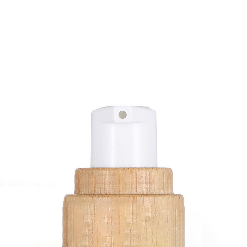 Custom Silk Screen OEM ODM Sustainable Cosmetic Bottle Manufacturer 100ml Bamboo Airless Bottle